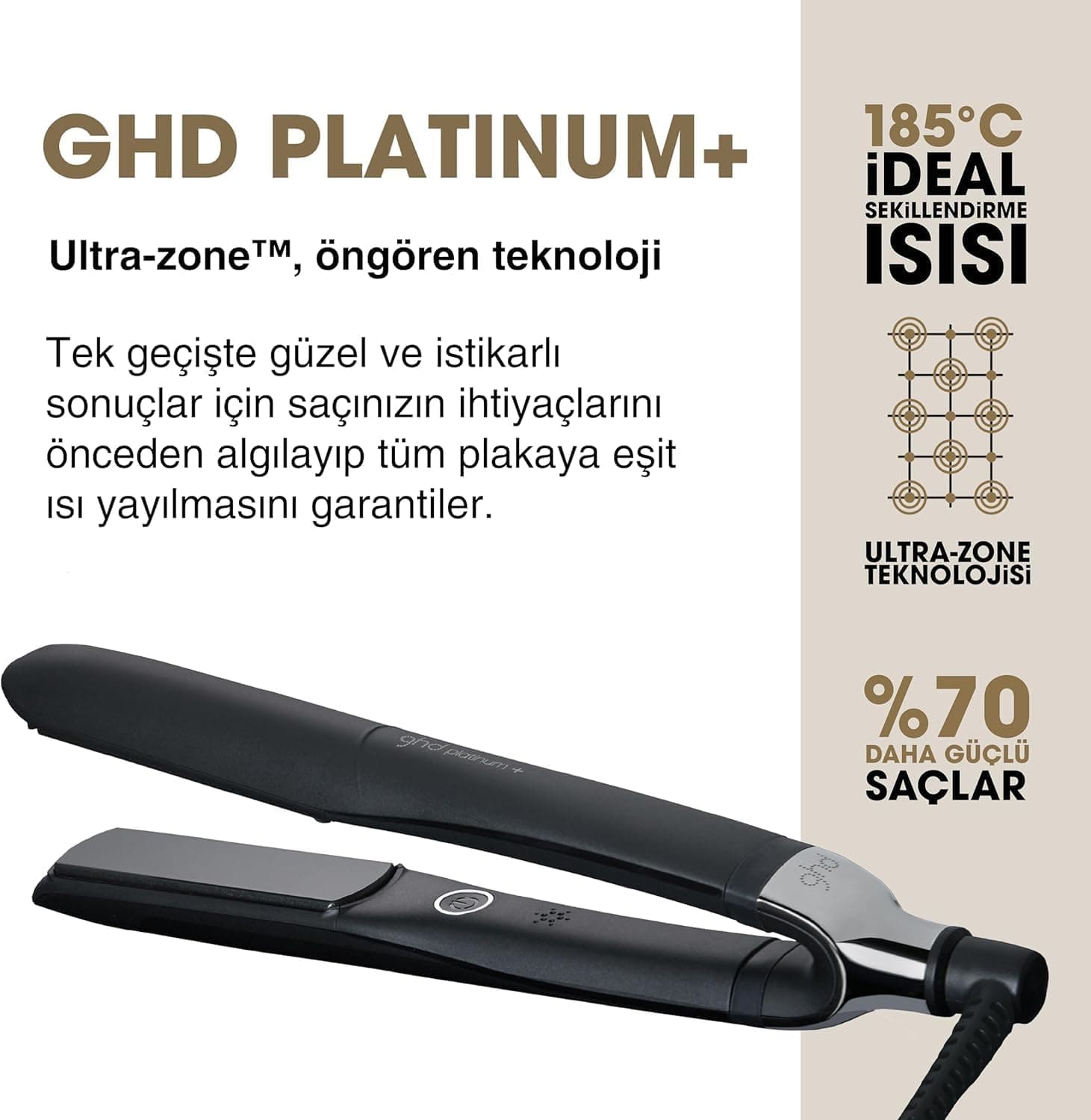 اتو مو ghd Platinum+ حالتدهنده حرفهای مشکی اتو مو ghd Platinum+ حالتدهنده حرفهای مشکی