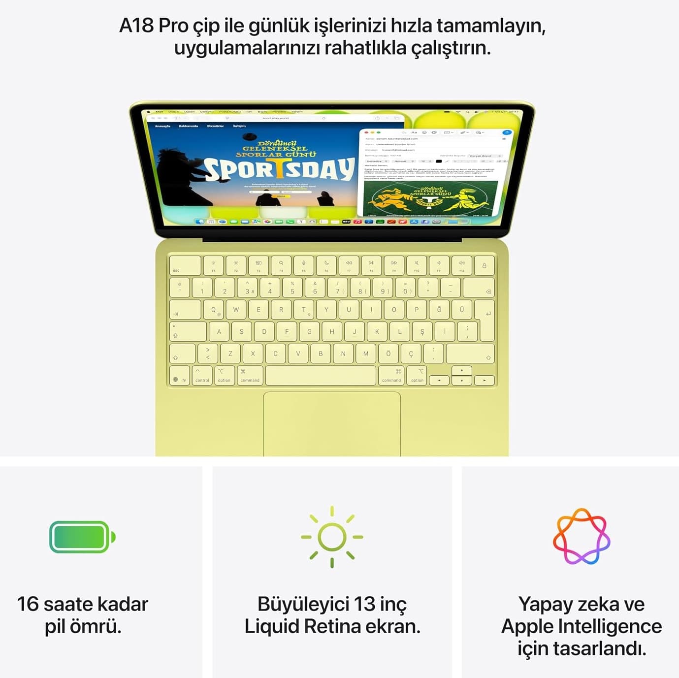 لپتاپ Apple مدل MacBook Neo 13 اینچی با چیپ A18 Pro رنگ ایندیگو لپتاپ Apple مدل MacBook Neo 13 اینچی با چیپ A18 Pro رنگ ایندیگو
