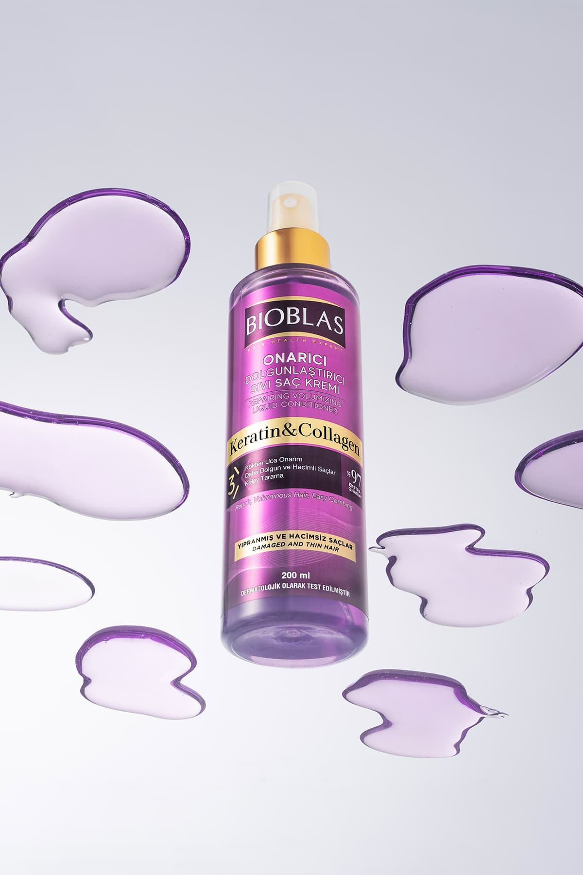 کرم مو مایع Bioblas Keratin Kolajen ترمیمکننده 2×200ml کرم مو مایع Bioblas Keratin Kolajen ترمیمکننده 2×200ml