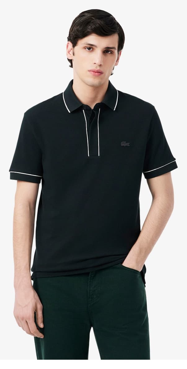 پولوشرت مردانه Lacoste فیت معمولی پنبه ارگانیک سبز تیره مدل Paris پولوشرت مردانه Lacoste فیت معمولی پنبه ارگانیک سبز تیره مدل Paris