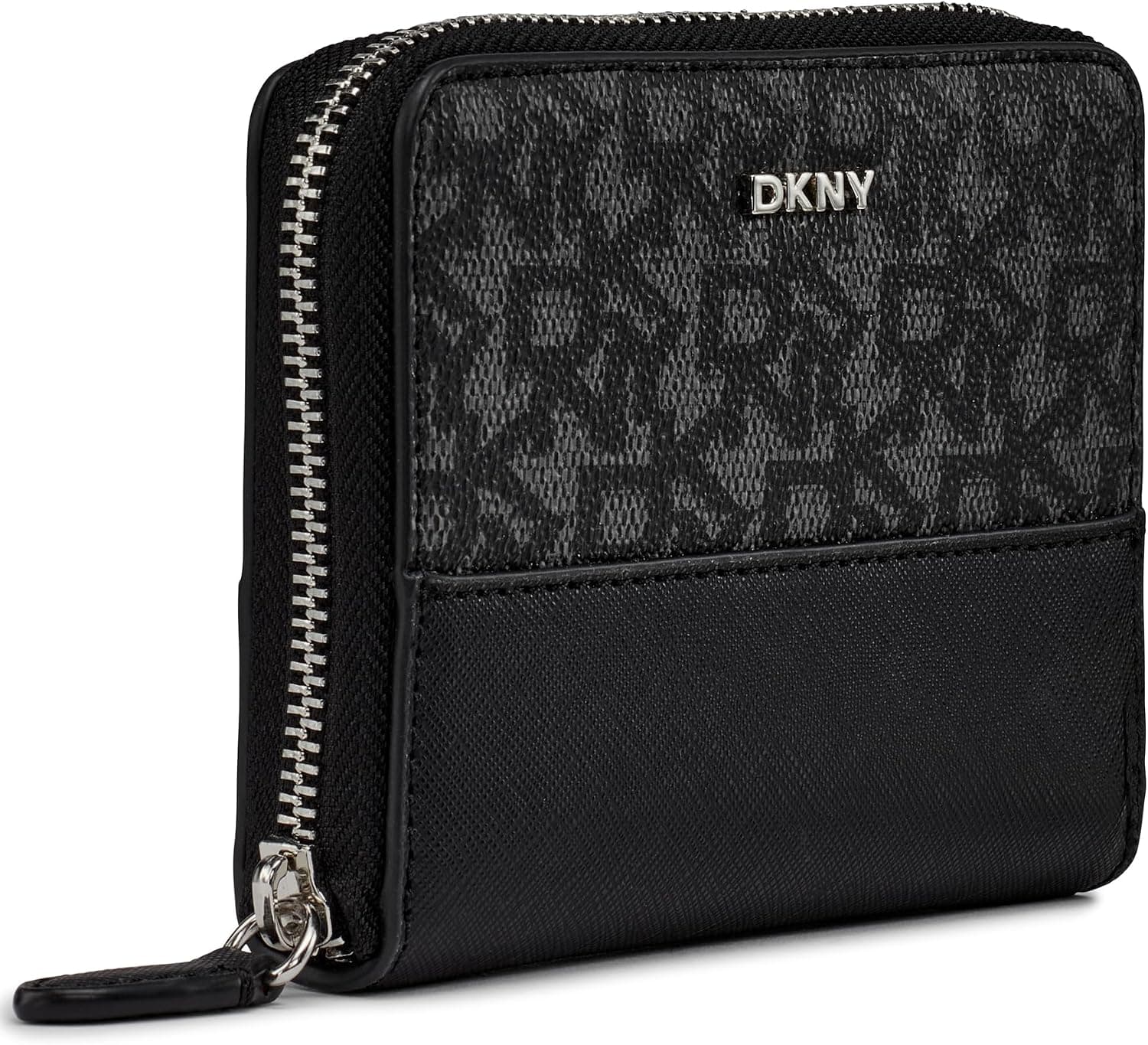 کیف پول زنانه DKNY زیپدار دور مشکی با لوگوی مشکی مدل Vela-SMALL کیف پول زنانه DKNY زیپدار دور مشکی با لوگوی مشکی مدل Vela-SMALL