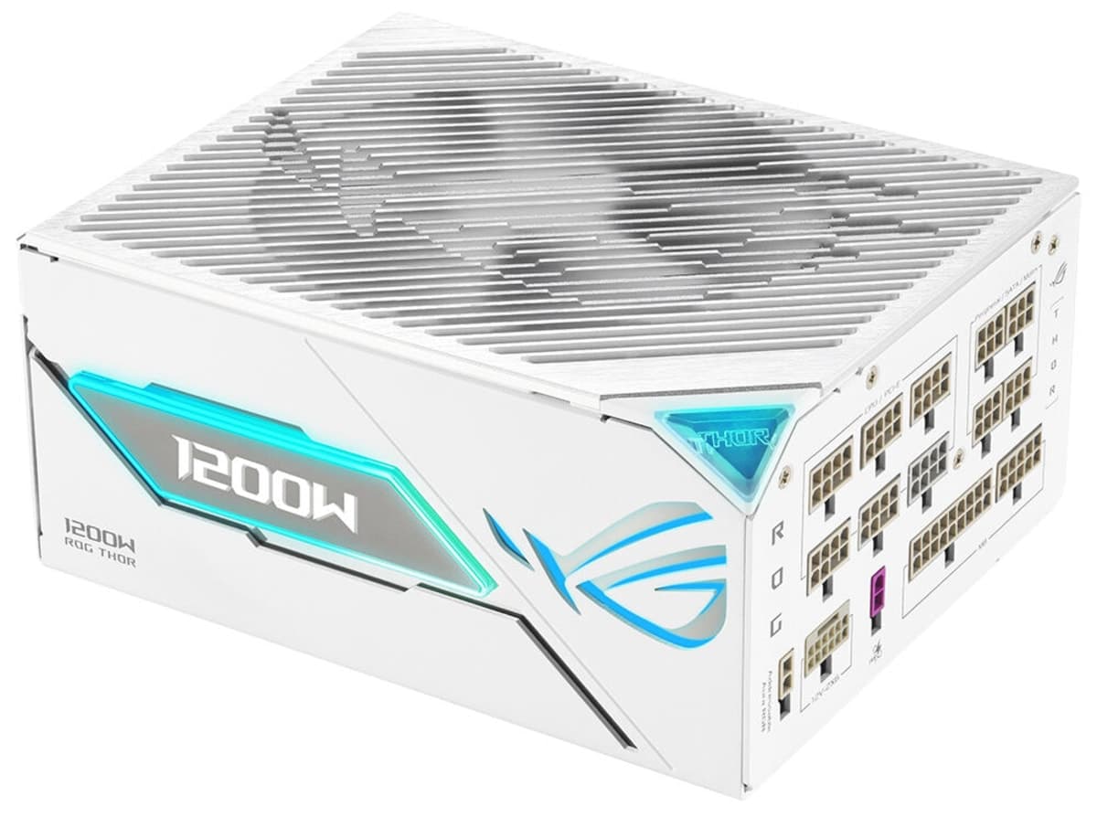 منبع تغذیه گیمینگ ASUS ROG Thor 1200W Platinum III White Edition ماژولار کامل منبع تغذیه گیمینگ ASUS ROG Thor 1200W Platinum III White Edition ماژولار کامل