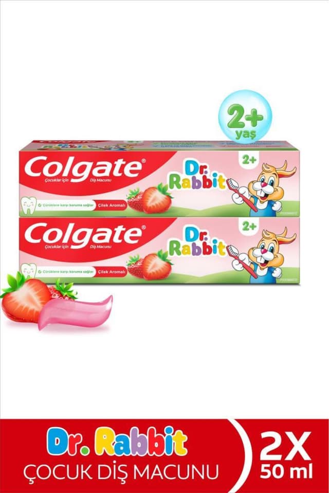 خمیردندان کودک Colgate Dr. Rabbit با طعم توتفرنگی 50 ml x2 خمیردندان کودک Colgate Dr. Rabbit با طعم توتفرنگی 50 ml x2