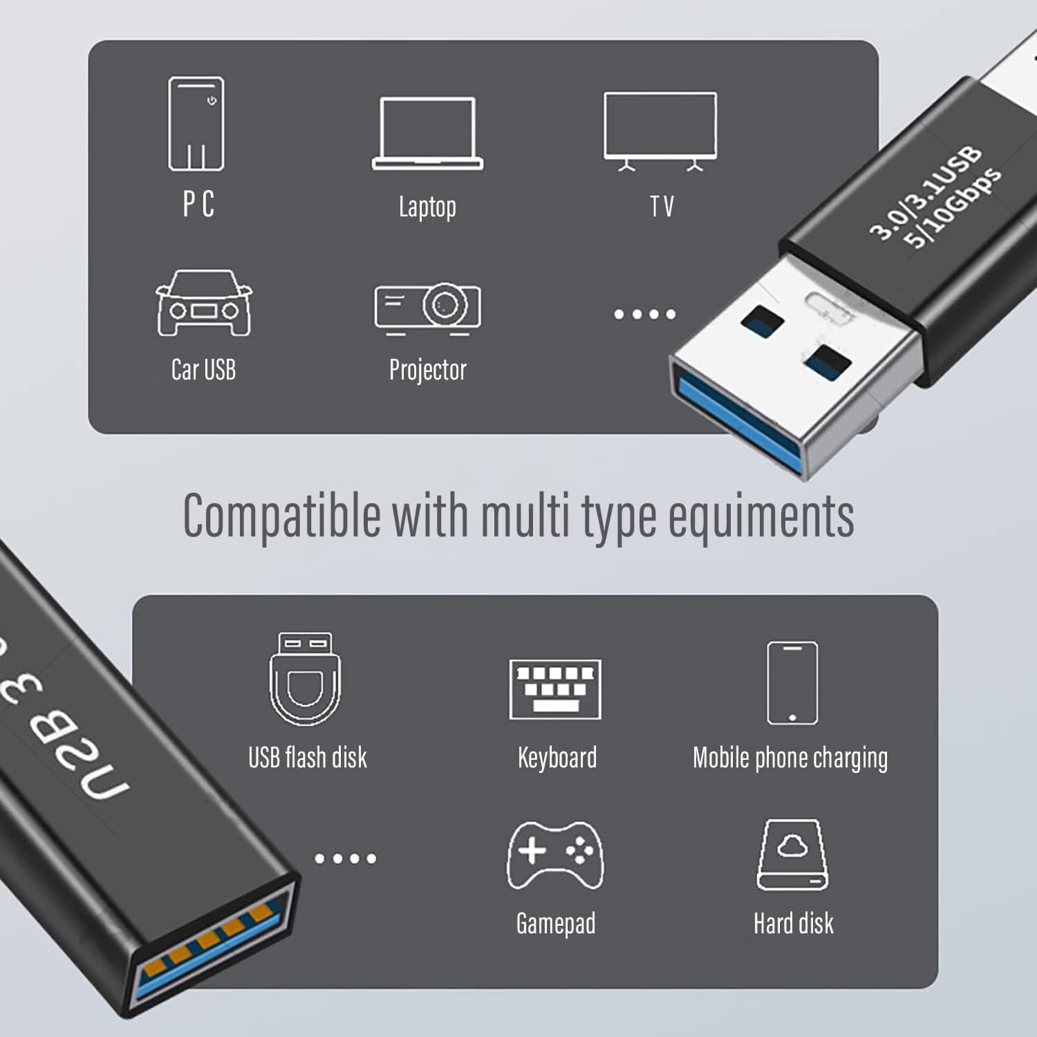 کیت مبدل USB 3.0 سهنوعه HIEbee، مادگی به مادگی، نری به نری و مادگی به نری، مشکی کیت مبدل USB 3.0 سهنوعه HIEbee، مادگی به مادگی، نری به نری و مادگی به نری، مشکی