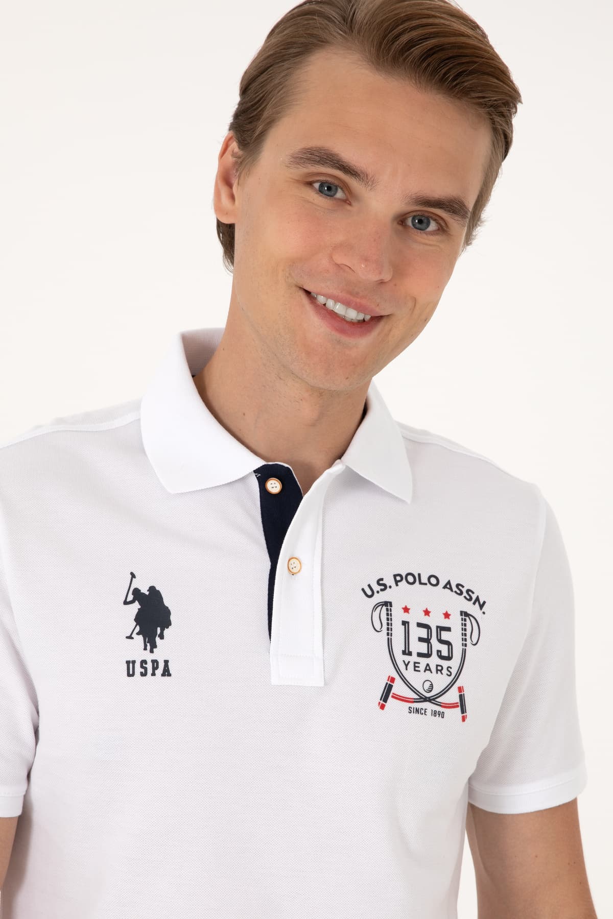 تیشرت مردانه U.S. Polo Assn. فیت معمولی سفید یقه پولو مدل 50299667-VR013 تیشرت مردانه U.S. Polo Assn. فیت معمولی سفید یقه پولو مدل 50299667-VR013