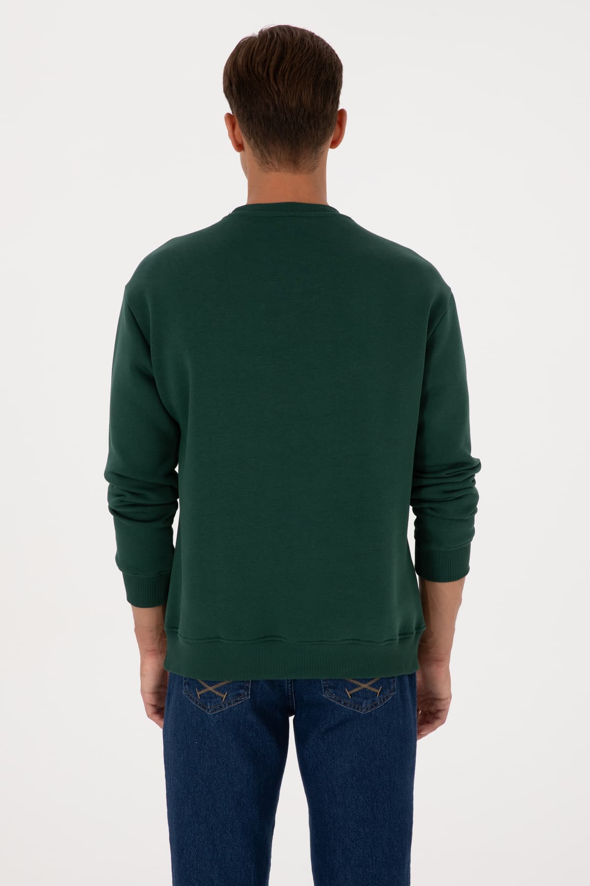 سویشرت مردانه U.S. Polo Assn. کامفورت فیت یقه گرد پرزدار سبز تیره مدل 50313757-VR079 سویشرت مردانه U.S. Polo Assn. کامفورت فیت یقه گرد پرزدار سبز تیره مدل 50313757-VR079