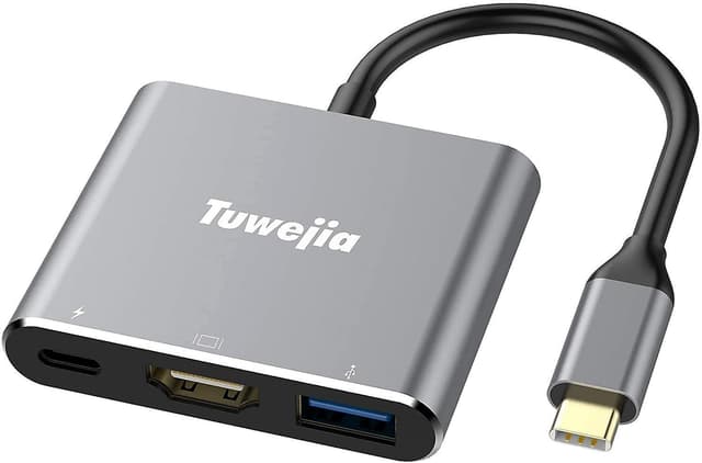 آداپتور چندمنظوره Tuwejia USB C به HDMI با خروجی HDMI 4K، USB 3.0 و شارژ USB-C سازگار با MacBook/MacBook Pro/Chr آداپتور چندمنظوره Tuwejia USB C به HDMI با خروجی HDMI 4K، USB 3.0 و شارژ USB-C سازگار با MacBook/MacBook Pro/Chr
