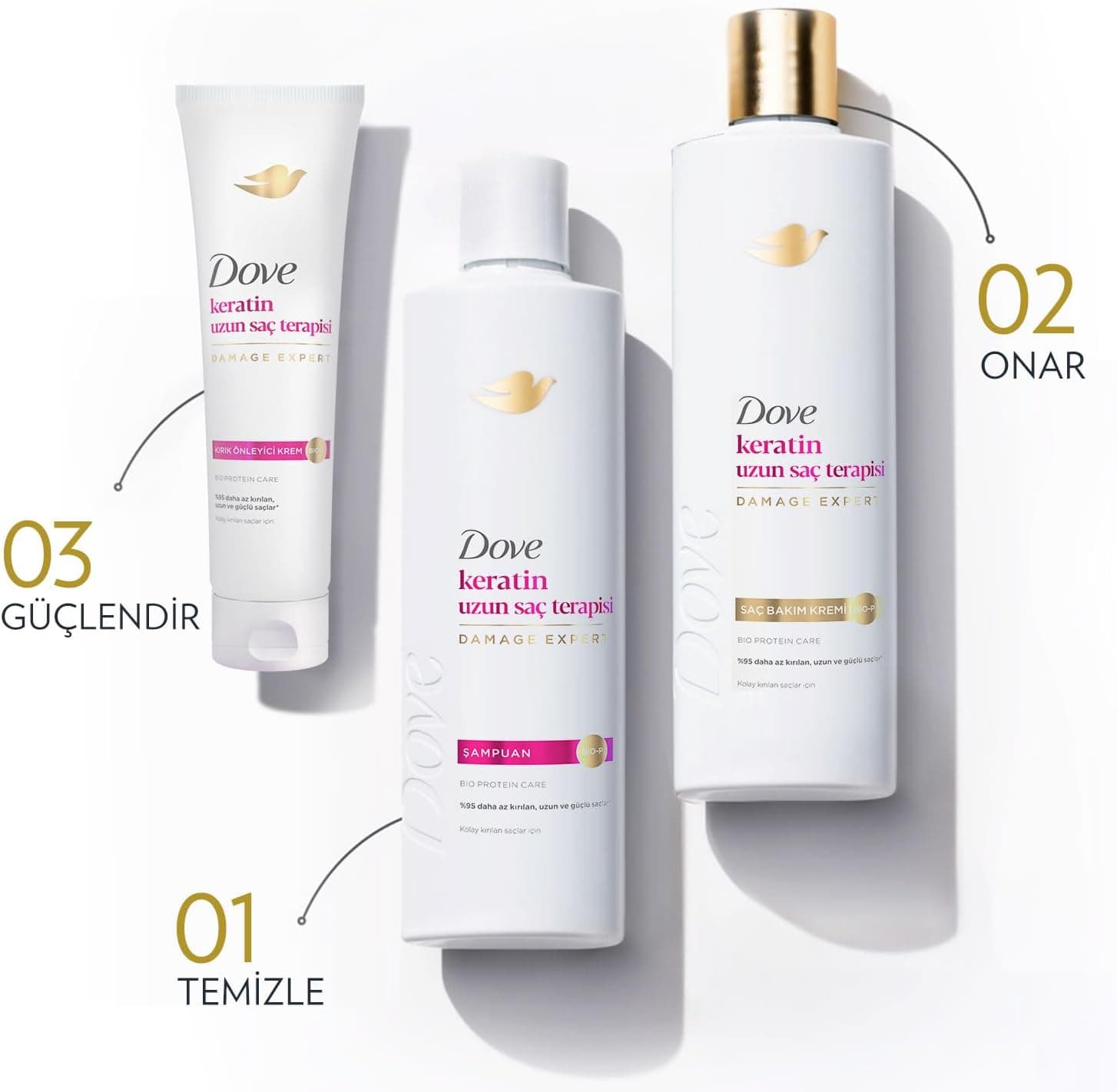 شامپو Dove کراتین تراپی موهای بلند 375 ml شامپو Dove کراتین تراپی موهای بلند 375 ml