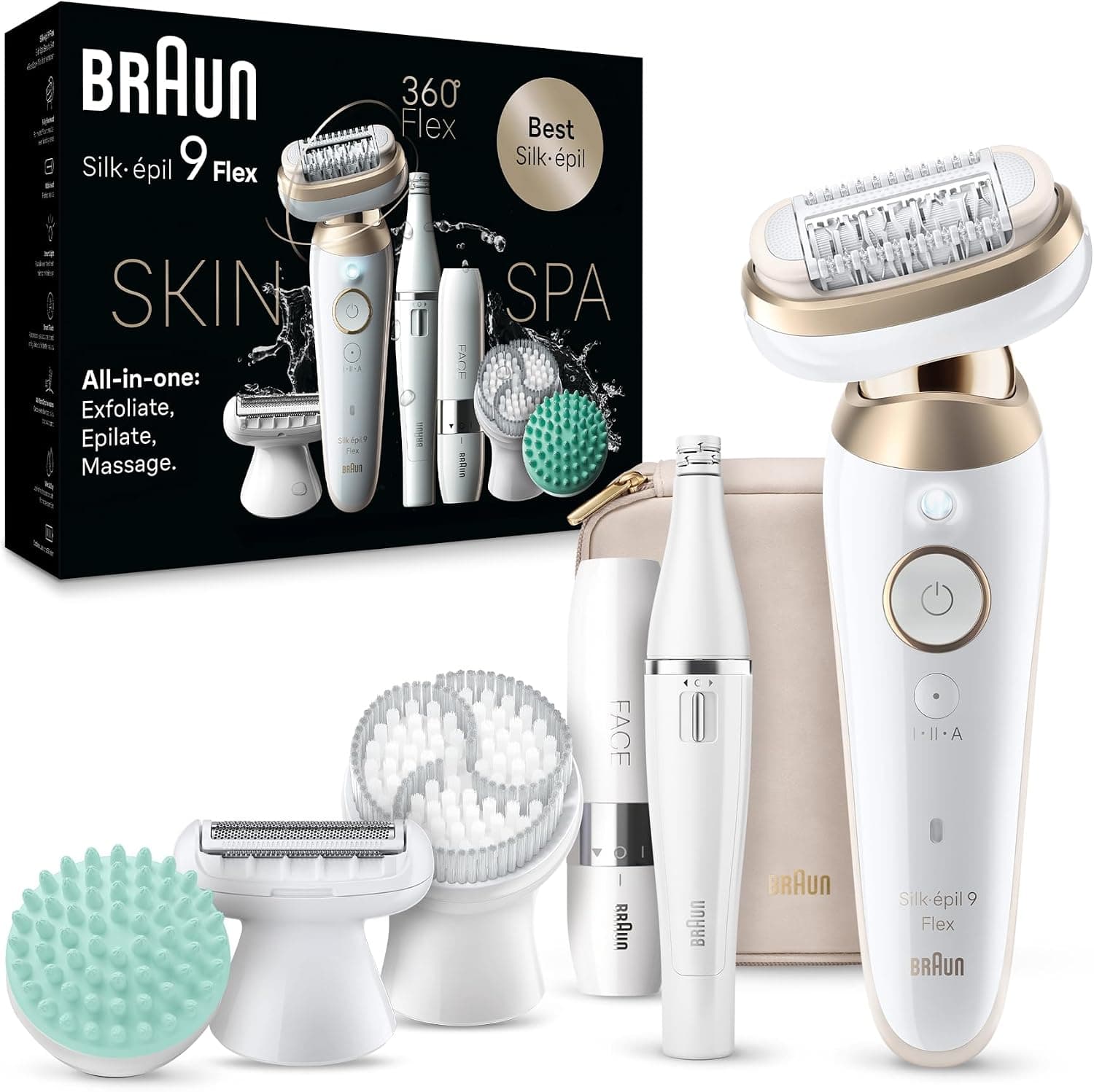 ست زیبایی Braun Silk-Epil 9 Flex مدل SES 9010 3D سفید ست زیبایی Braun Silk-Epil 9 Flex مدل SES 9010 3D سفید