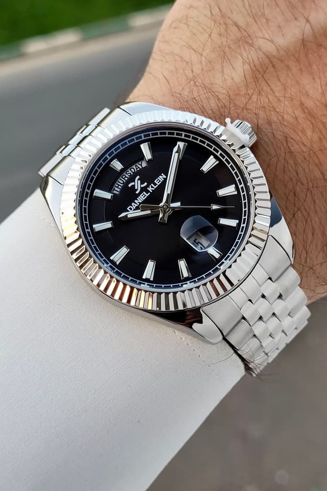 ساعت مچی مردانه Daniel Klein صفحه مشکی بند خاکستری قابل تنظیم 42mm ساعت مچی مردانه Daniel Klein صفحه مشکی بند خاکستری قابل تنظیم 42mm
