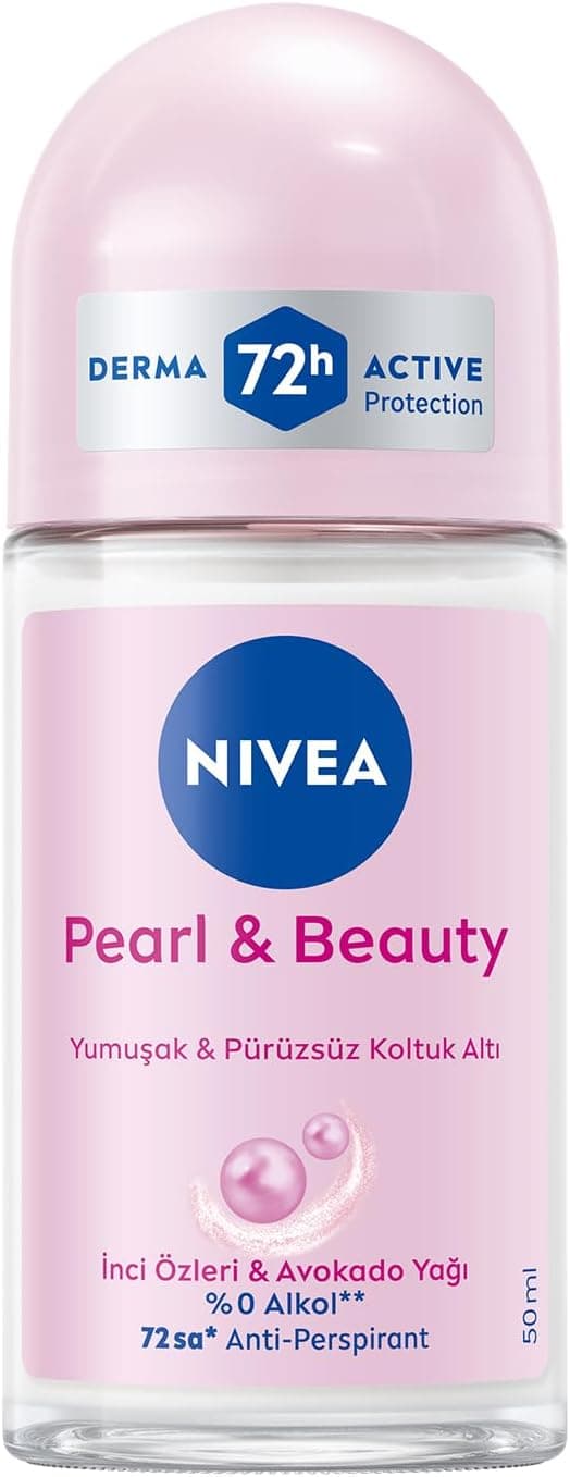 دئودورانت رولآن زنانه NIVEA Pearl&Beauty با رایحه پودری گلدار، ضدتعریق ۷۲ ساعته، 50 ml دئودورانت رولآن زنانه NIVEA Pearl&Beauty با رایحه پودری گلدار، ضدتعریق ۷۲ ساعته، 50 ml
