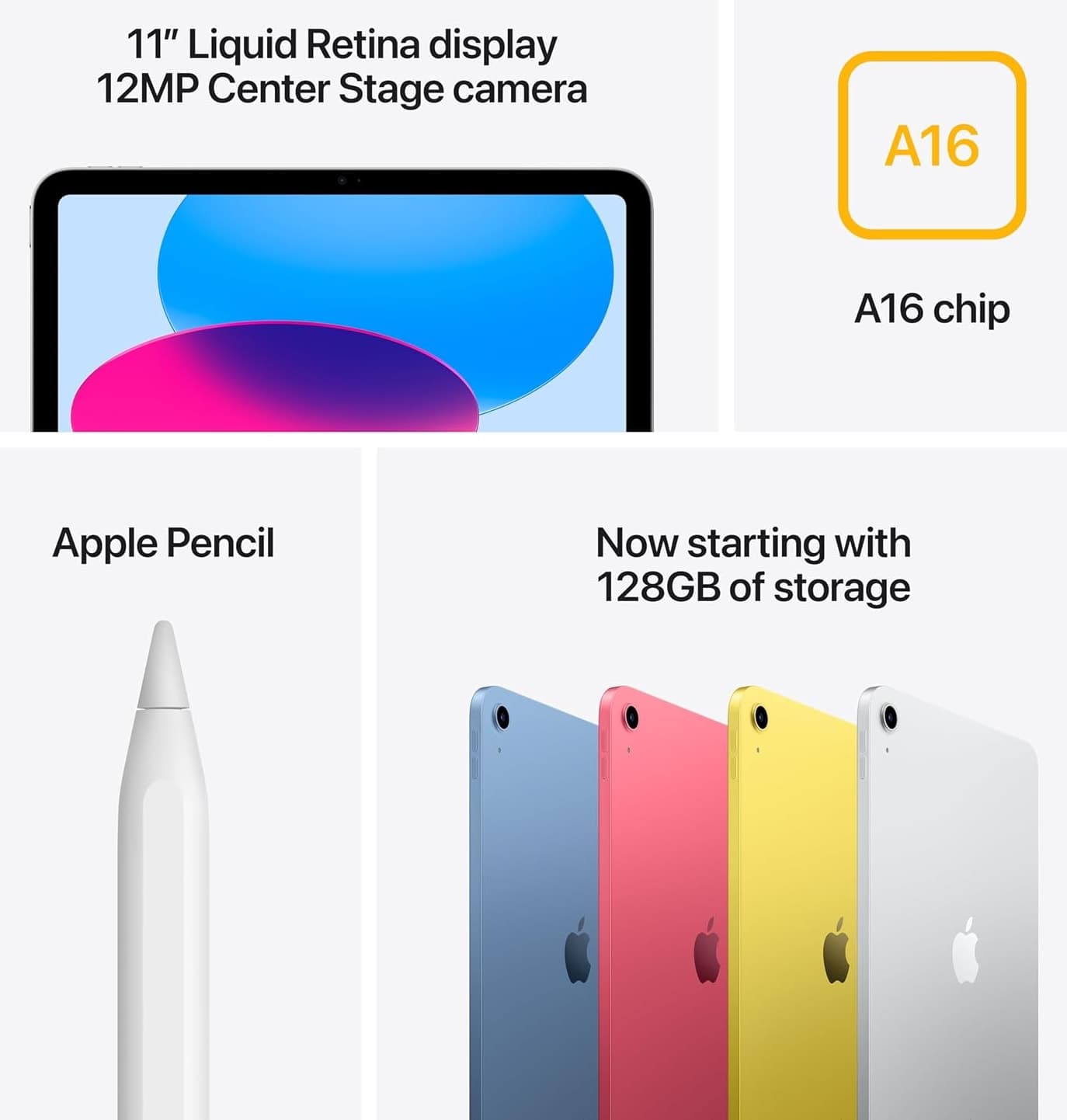 تبلت Apple iPad 11-inch با تراشه A16 128GB نقرهای تبلت Apple iPad 11-inch با تراشه A16 128GB نقرهای