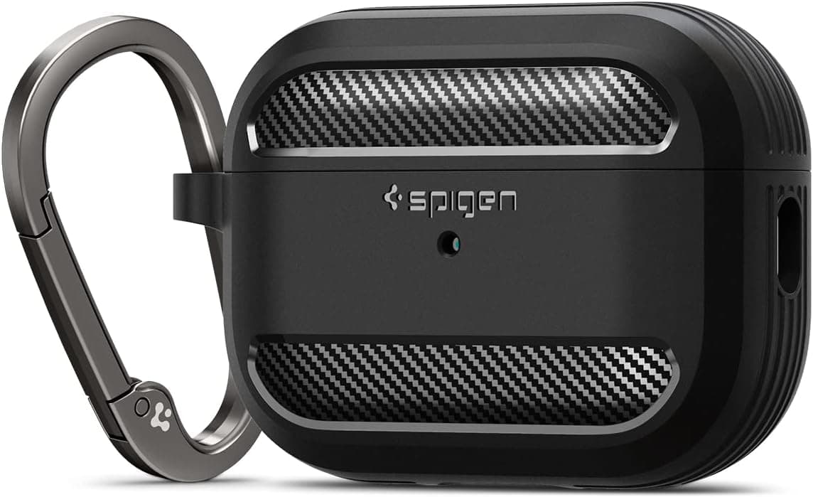 قاب سازگار با AirPods Pro 2/1 Spigen مشکی مات مدل Rugged Armor ACS05482 قاب سازگار با AirPods Pro 2/1 Spigen مشکی مات مدل Rugged Armor ACS05482