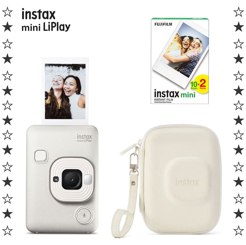 دوربین فوری Fujifilm Instax mini LiPlay سفید مهای ست هدیه با فیلم 20 تایی دوربین فوری Fujifilm Instax mini LiPlay سفید مهای ست هدیه با فیلم 20 تایی