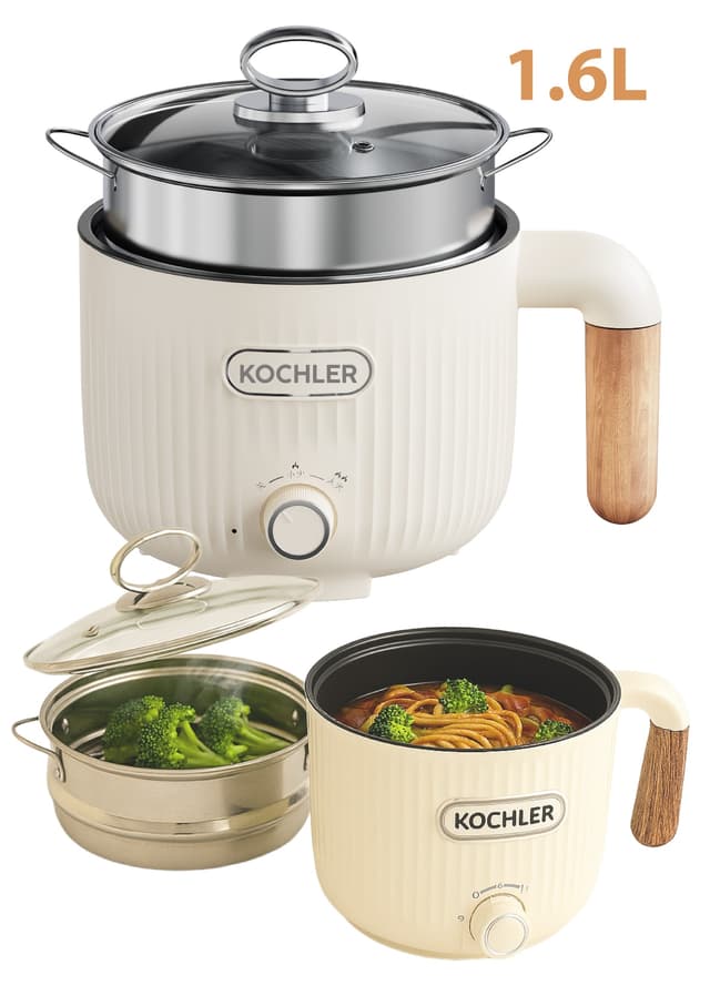 قابلمه برقی چندمنظوره kochler با قابلیت بخارپز، سرخکردن و پخت برنج 600W 1.6L قابلمه برقی چندمنظوره kochler با قابلیت بخارپز، سرخکردن و پخت برنج 600W 1.6L