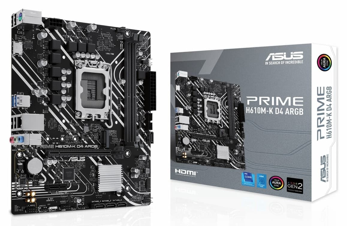 مادربرد ASUS Prime H610M-K D4 ARGB mATX سوکت 1700P مادربرد ASUS Prime H610M-K D4 ARGB mATX سوکت 1700P