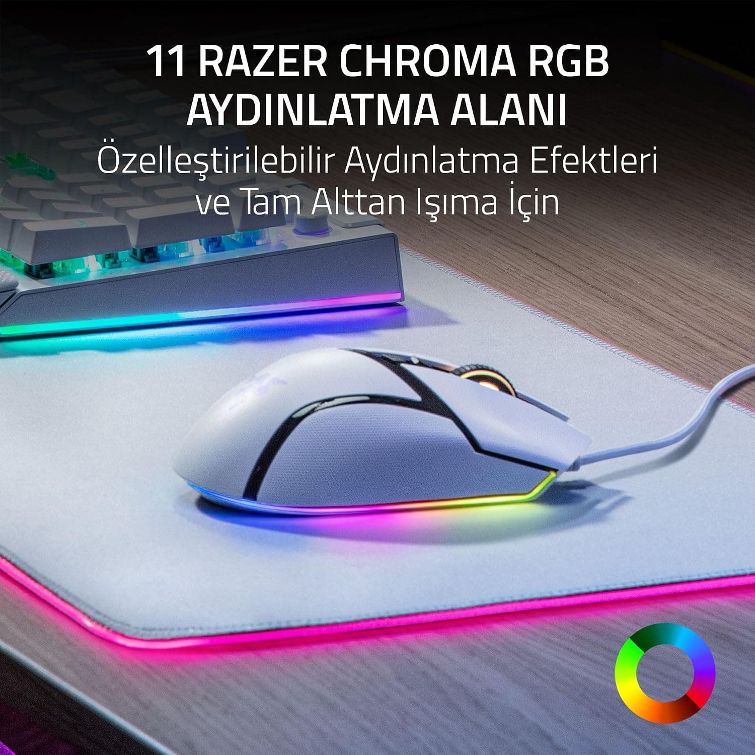 ماوس گیمینگ سیمی Razer Basilisk V3 سفید با سنسور 26K DPI و 11 دکمه قابل برنامهریزی ماوس گیمینگ سیمی Razer Basilisk V3 سفید با سنسور 26K DPI و 11 دکمه قابل برنامهریزی