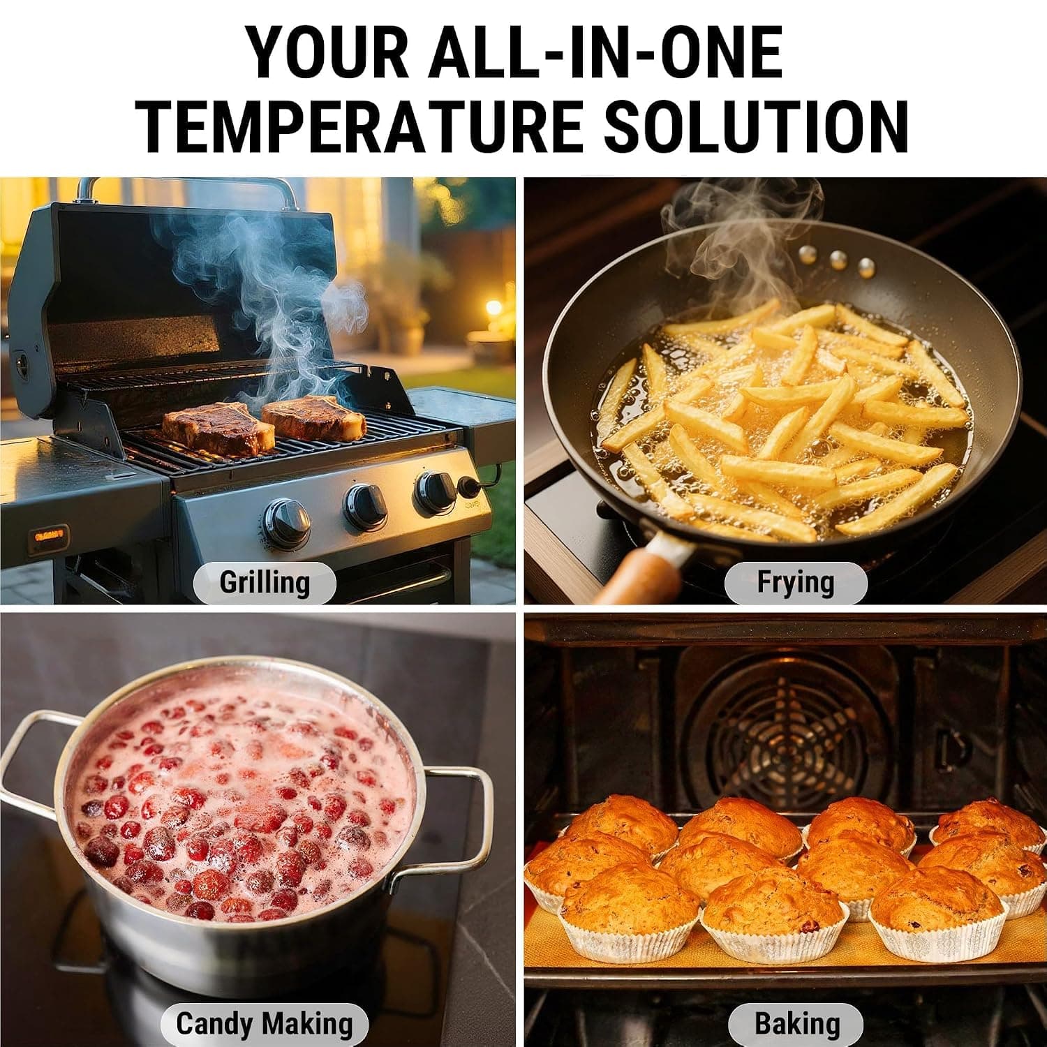 ترمومتر گوشت TempPro با خواندن آنی 0.5 ثانیه، ضدآب IP67 و صفحه چرخان 180° ترمومتر گوشت TempPro با خواندن آنی 0.5 ثانیه، ضدآب IP67 و صفحه چرخان 180°