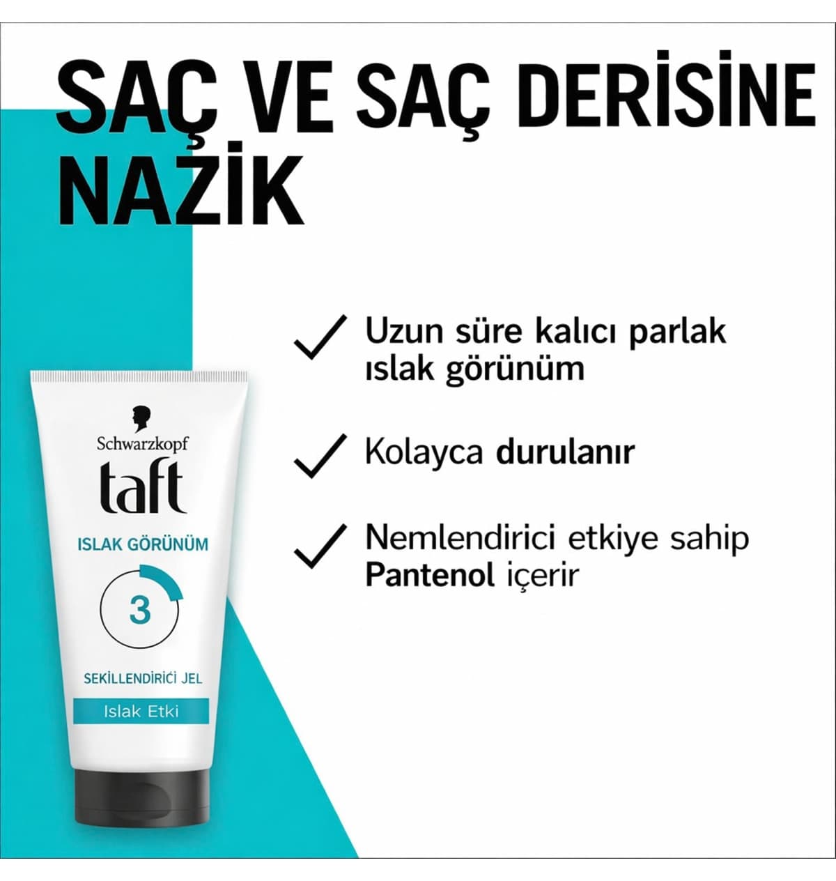 ژل مو Taft با ظاهر خیس No:3 150 ml ژل مو Taft با ظاهر خیس No:3 150 ml