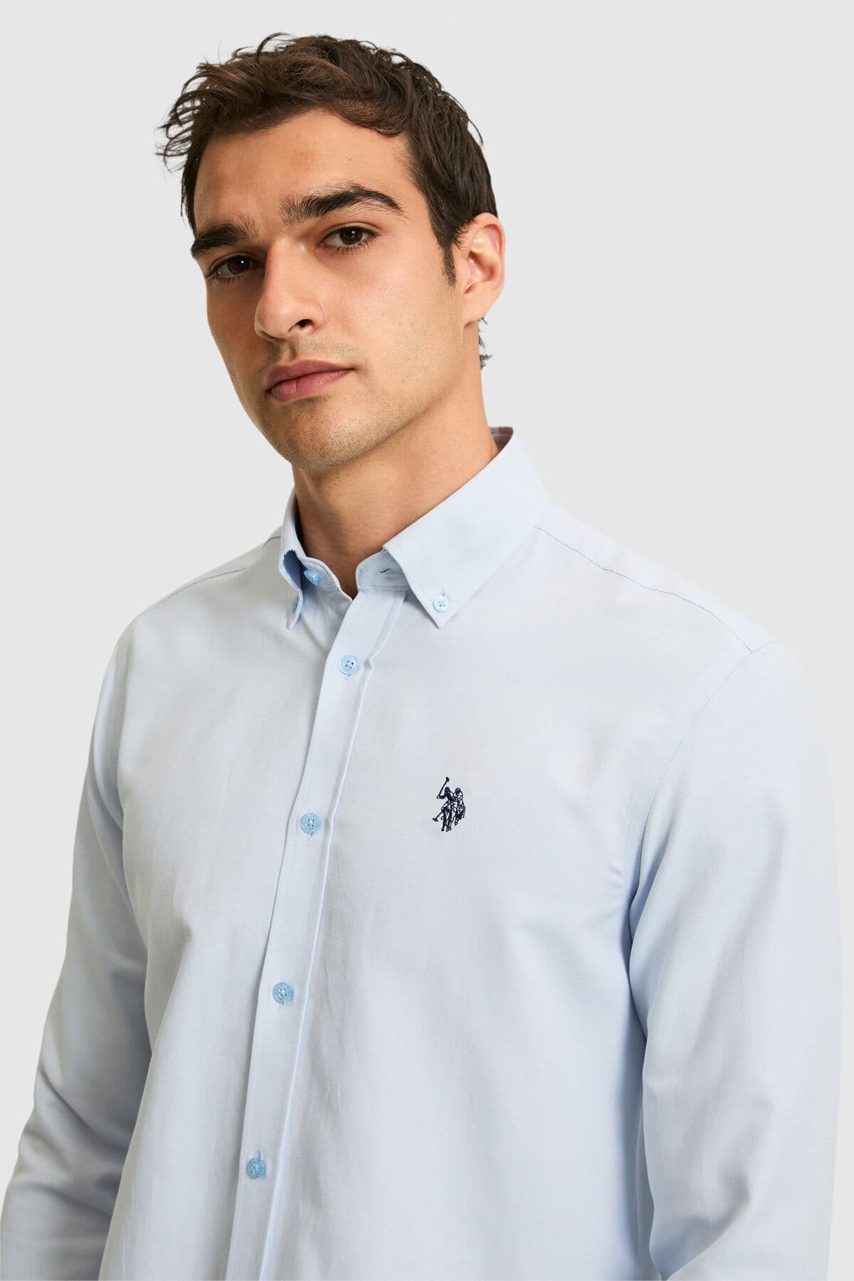 پیراهن مردانه U.S. Polo Assn. آستینبلند ساده آبی روشن مدل 50262934-VR003 پیراهن مردانه U.S. Polo Assn. آستینبلند ساده آبی روشن مدل 50262934-VR003