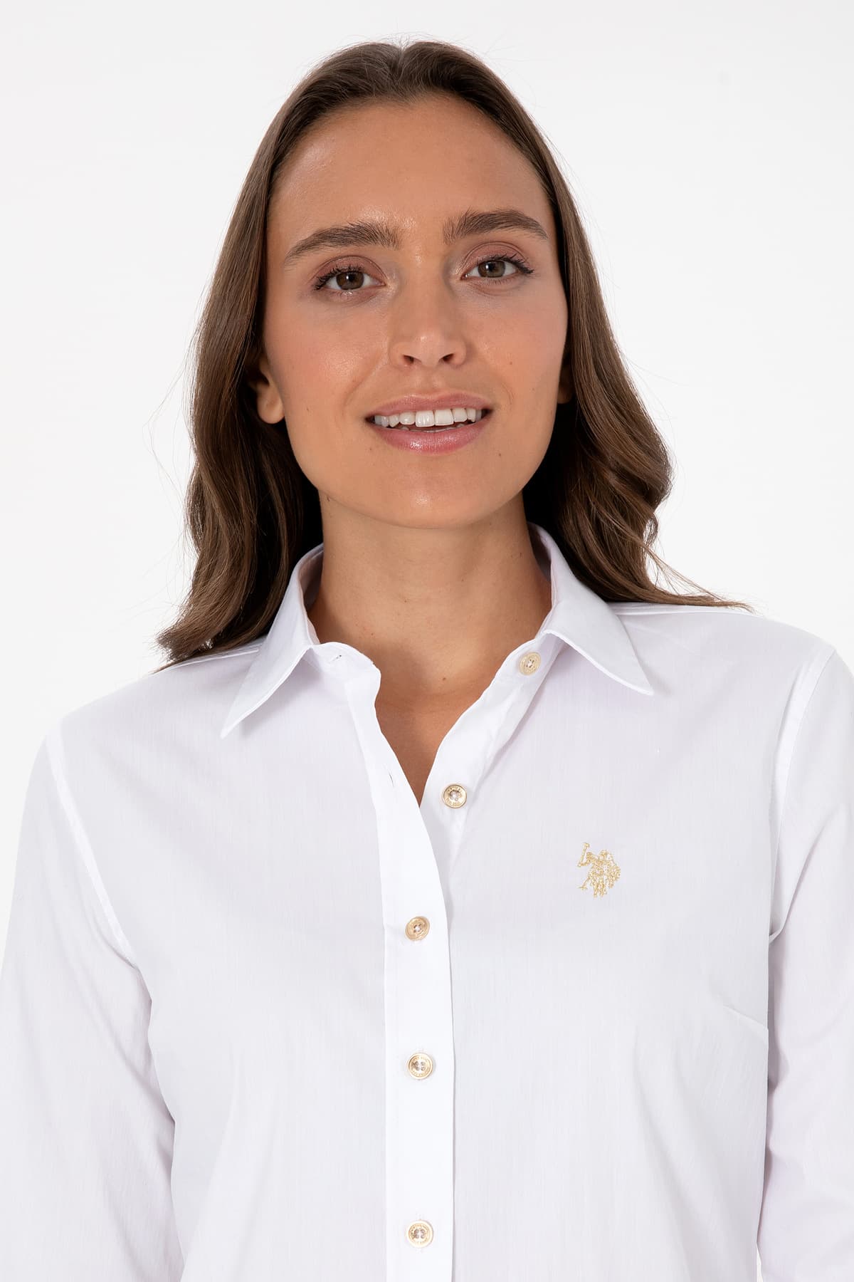 پیراهن زنانه U.S. Polo Assn. سفید آستین بلند ساده مدل 50308024-VR013 پیراهن زنانه U.S. Polo Assn. سفید آستین بلند ساده مدل 50308024-VR013