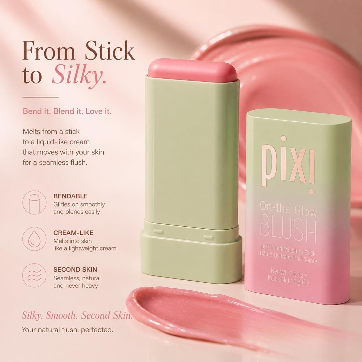رژگونه استیکی لب و گونه Pixi مدل On-the-Glow CheekTone، آبرسان رنگی واکنشپذیر با pH، 19g رژگونه استیکی لب و گونه Pixi مدل On-the-Glow CheekTone، آبرسان رنگی واکنشپذیر با pH، 19g