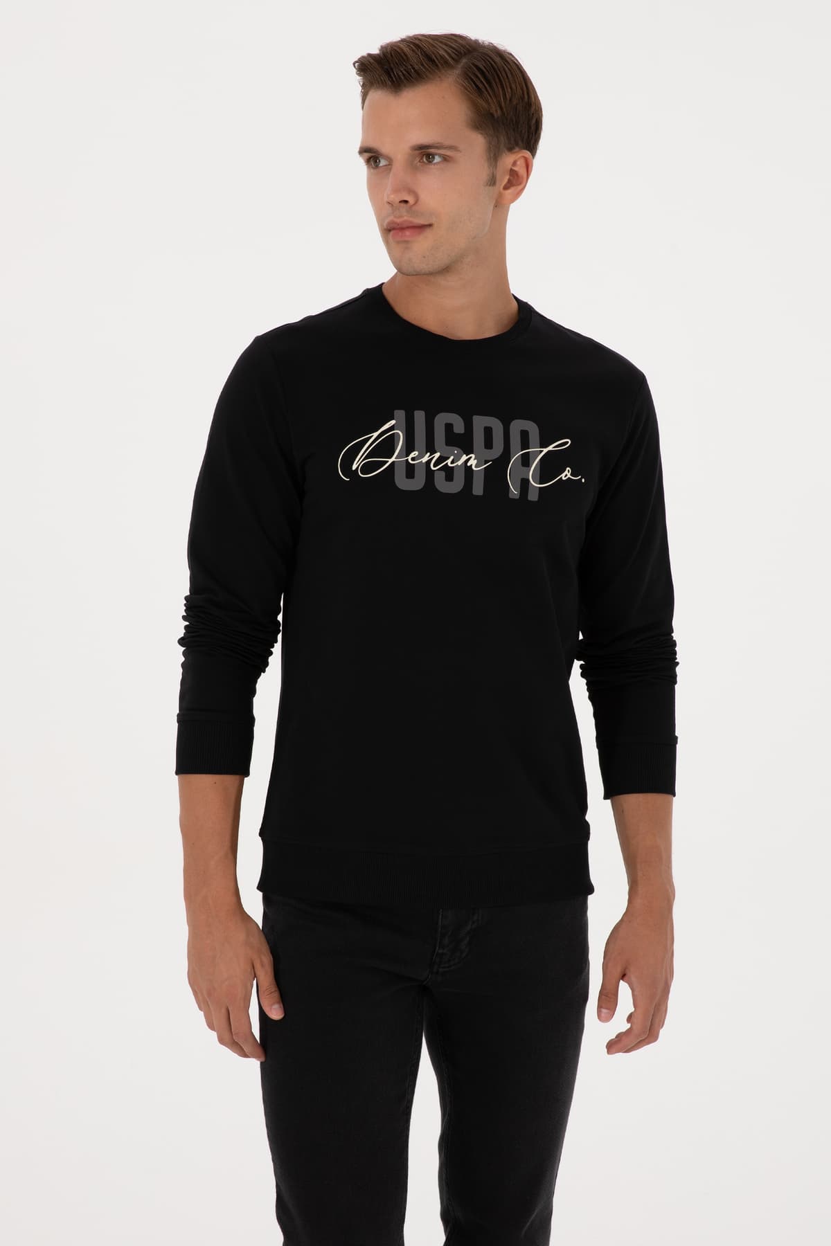 سوئیشرت مردانه U.S. Polo Assn. فیت معمولی یقه گرد مشکی نازک مدل 50315570-VR046 سوئیشرت مردانه U.S. Polo Assn. فیت معمولی یقه گرد مشکی نازک مدل 50315570-VR046