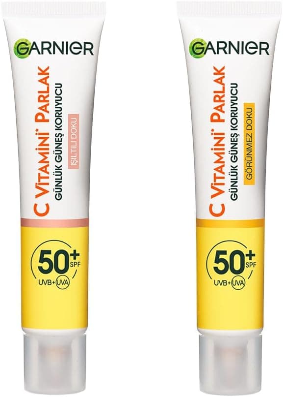 ست کرم ضد آفتاب Garnier ویتامین C SPF50 بافت درخشان نامرئی 40ml×2 ست کرم ضد آفتاب Garnier ویتامین C SPF50 بافت درخشان نامرئی 40ml×2