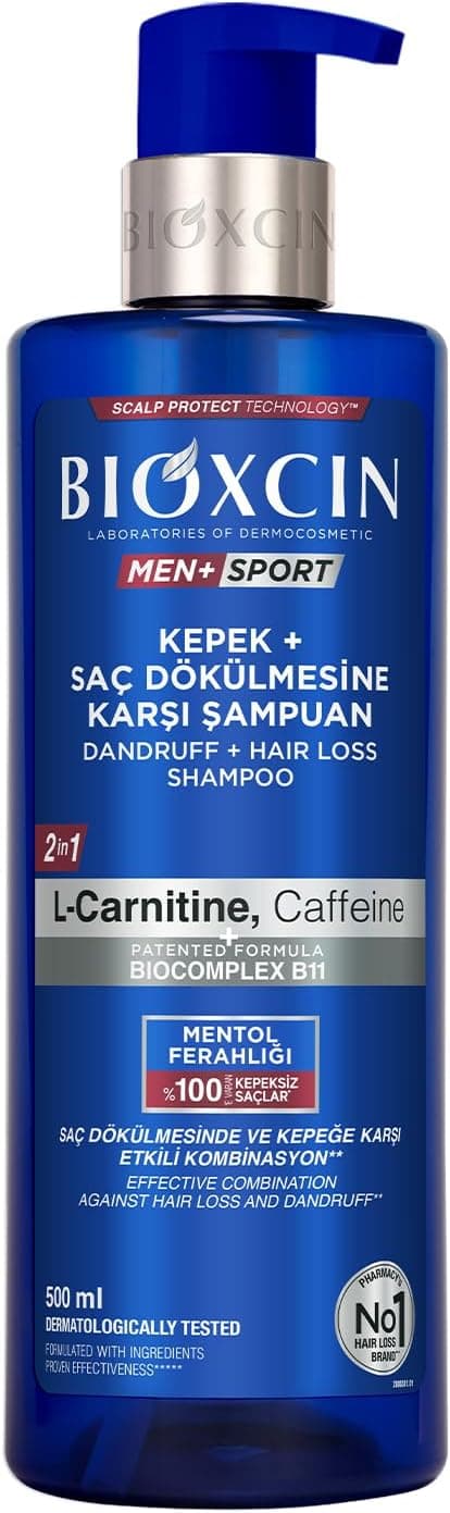 شامپو مردانه Bioxcin Men+ Sport ضدشوره و ضدریزش مو حاوی L-Carnitine، کافئین و BioComplex B11، 500 ml شامپو مردانه Bioxcin Men+ Sport ضدشوره و ضدریزش مو حاوی L-Carnitine، کافئین و BioComplex B11، 500 ml