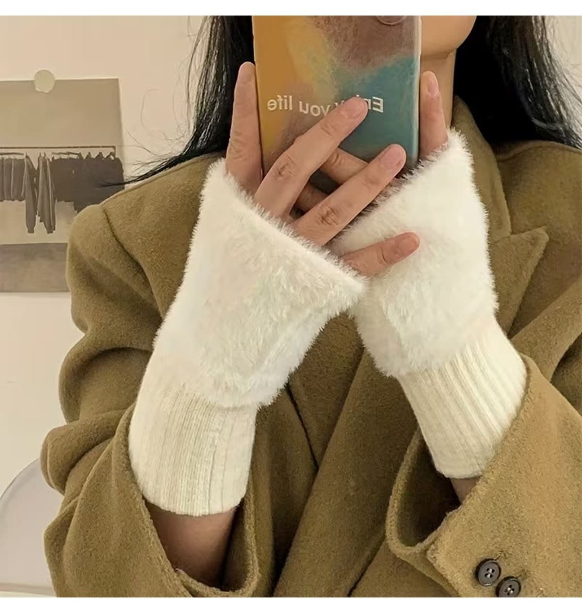 دستکش زنانه Hitit Socks یک جفت زمستانی بدون انگشت حرارتی کشسان پلار و پولیشی دستکش زنانه Hitit Socks یک جفت زمستانی بدون انگشت حرارتی کشسان پلار و پولیشی
