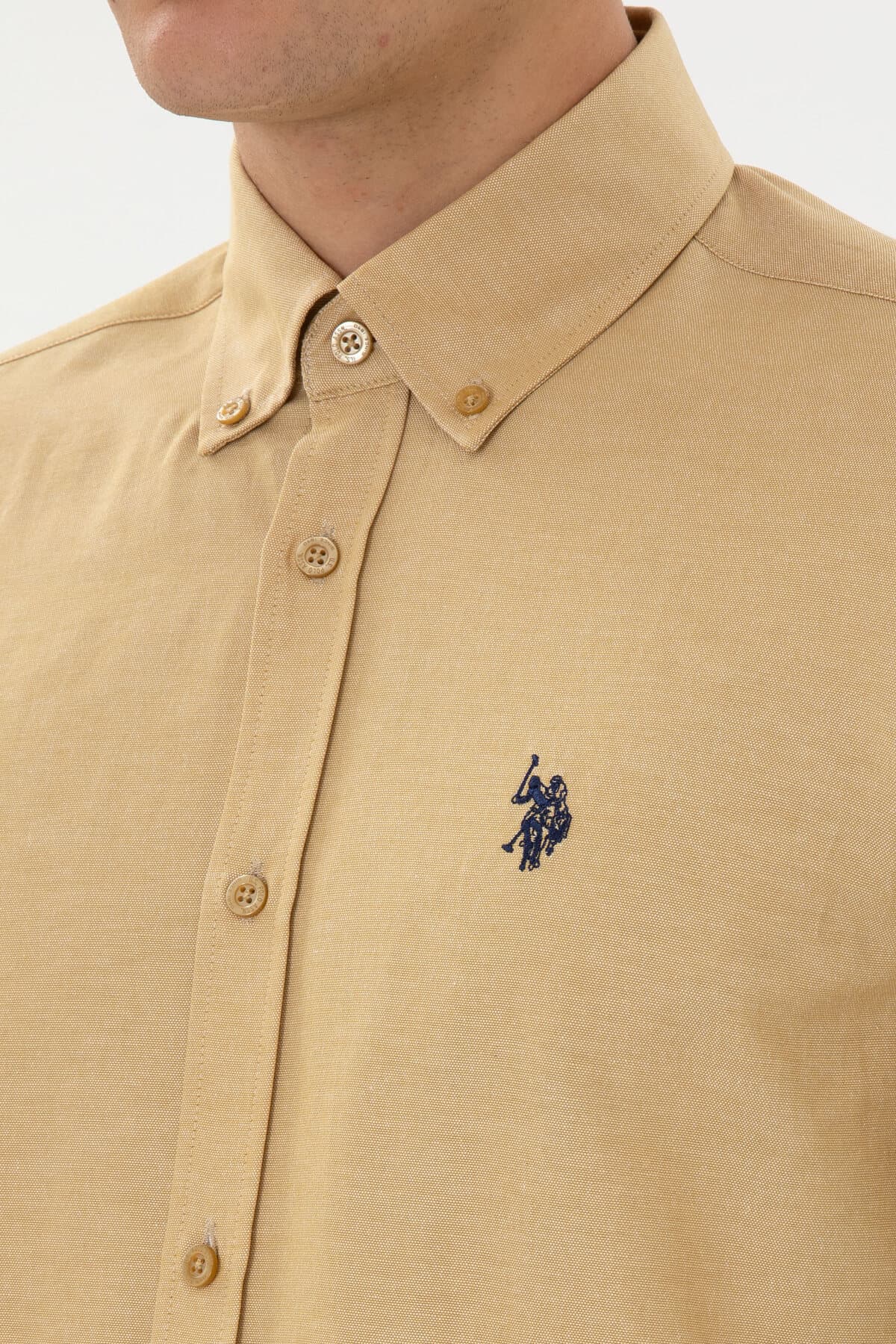 پیراهن مردانه U.S. Polo Assn. آستین بلند بیسیک خردلی مدل 50316723-VR151 پیراهن مردانه U.S. Polo Assn. آستین بلند بیسیک خردلی مدل 50316723-VR151