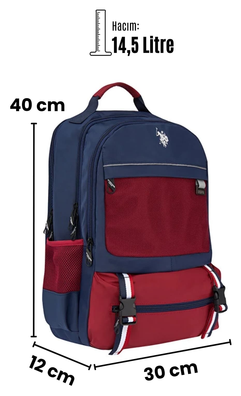 کولهپشتی زنانه U.S. Polo Assn. مدرسه و سفر قرمز مدل 25077-25078-25079 کولهپشتی زنانه U.S. Polo Assn. مدرسه و سفر قرمز مدل 25077-25078-25079