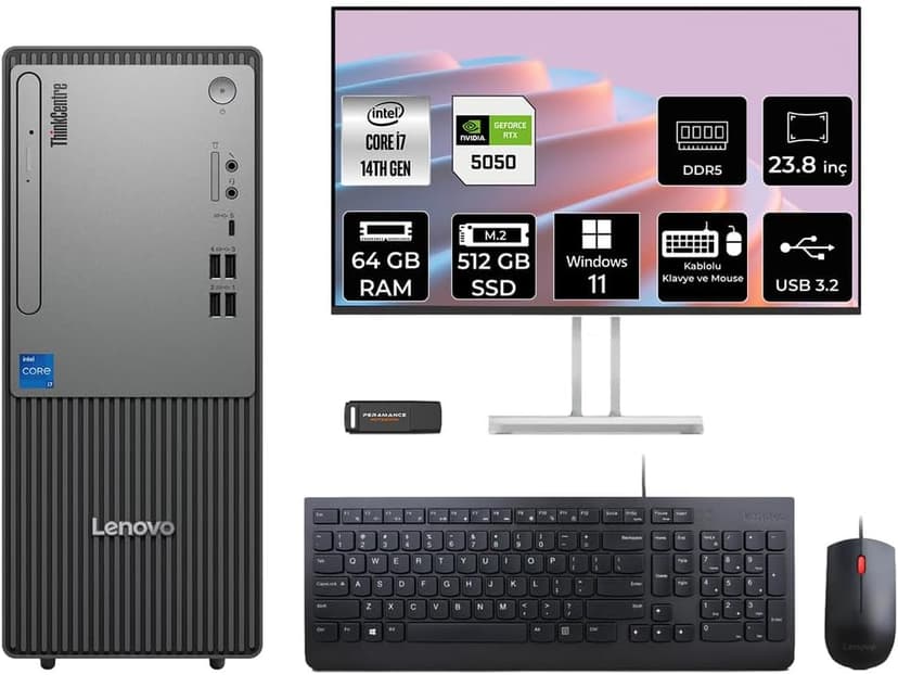 کامپیوتر رومیزی Lenovo ThinkCentre Neo 50T G5 با مانیتور 23.8 inch کامپیوتر رومیزی Lenovo ThinkCentre Neo 50T G5 با مانیتور 23.8 inch