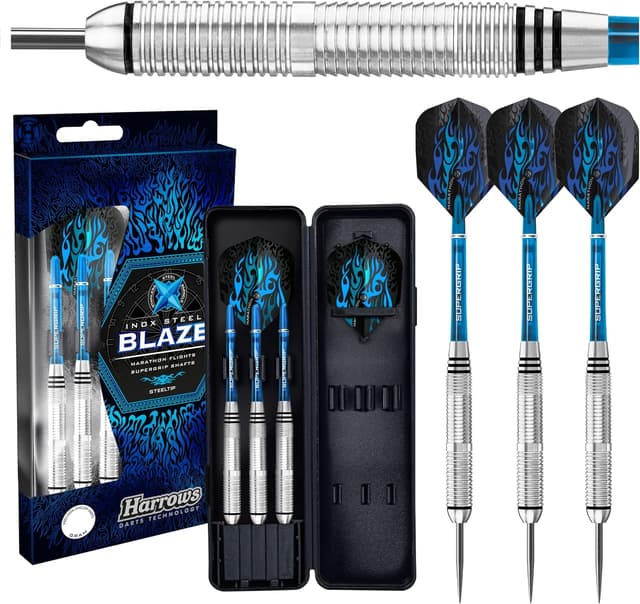 دارت فولادی Harrows Blaze مشکی/آبی مدل INOX دارت فولادی Harrows Blaze مشکی/آبی مدل INOX