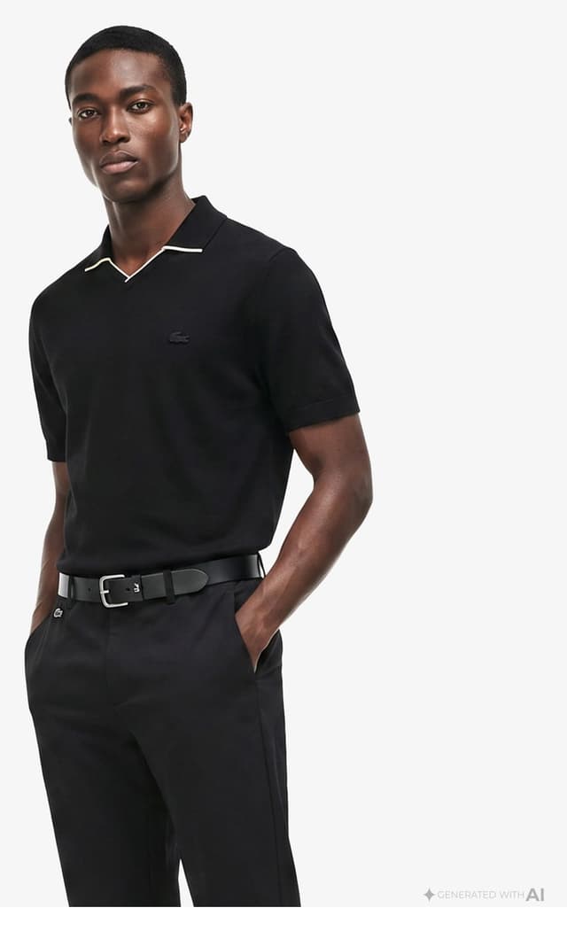 پولوشرت مردانه Lacoste بافت پشمی فیت معمولی آستین کوتاه مشکی پولوشرت مردانه Lacoste بافت پشمی فیت معمولی آستین کوتاه مشکی