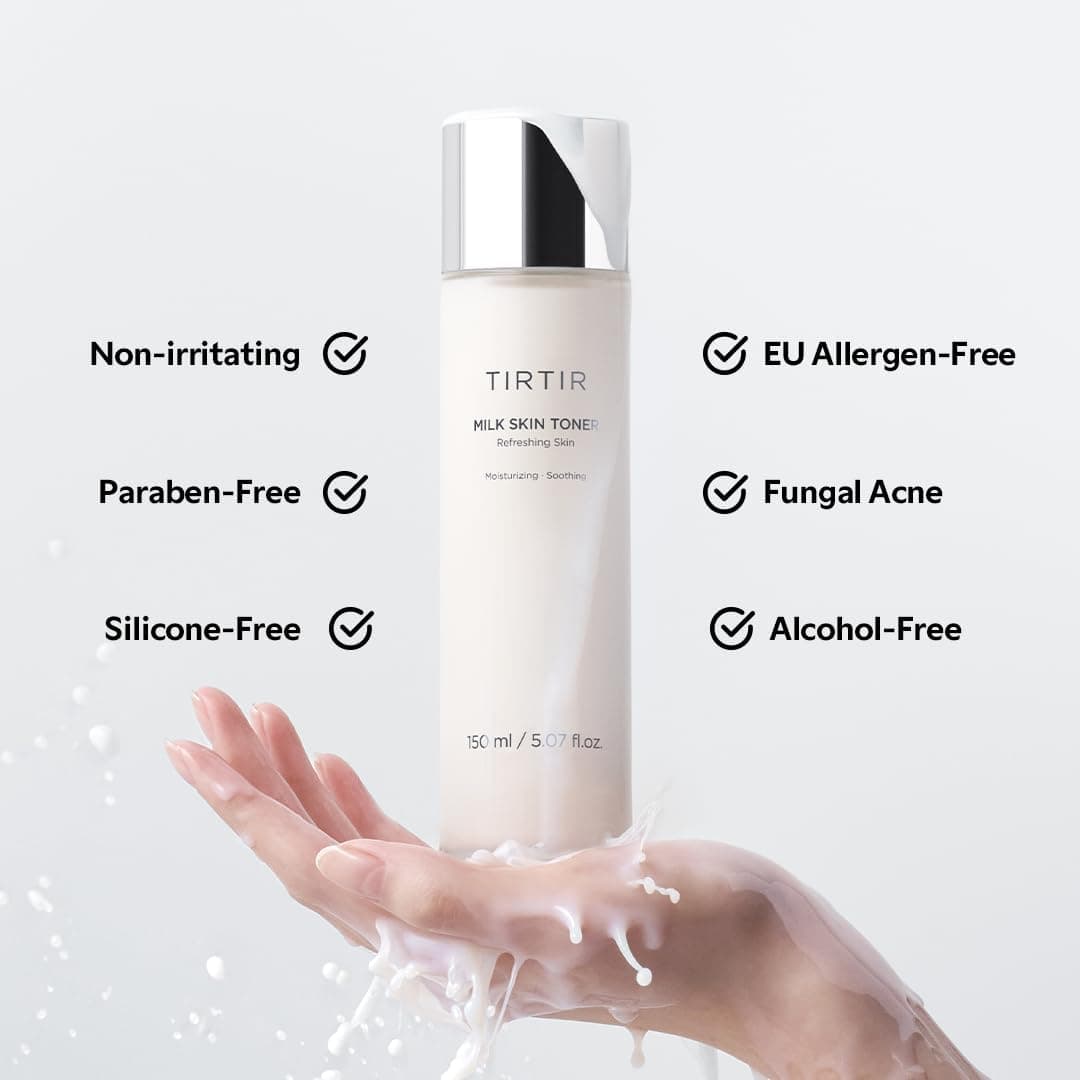 تونر صورت TIRTIR Milk Skin Rice حاوی نیاسینامید، سرامید و عصاره سبوس برنج 5.07 fl.oz. تونر صورت TIRTIR Milk Skin Rice حاوی نیاسینامید، سرامید و عصاره سبوس برنج 5.07 fl.oz.