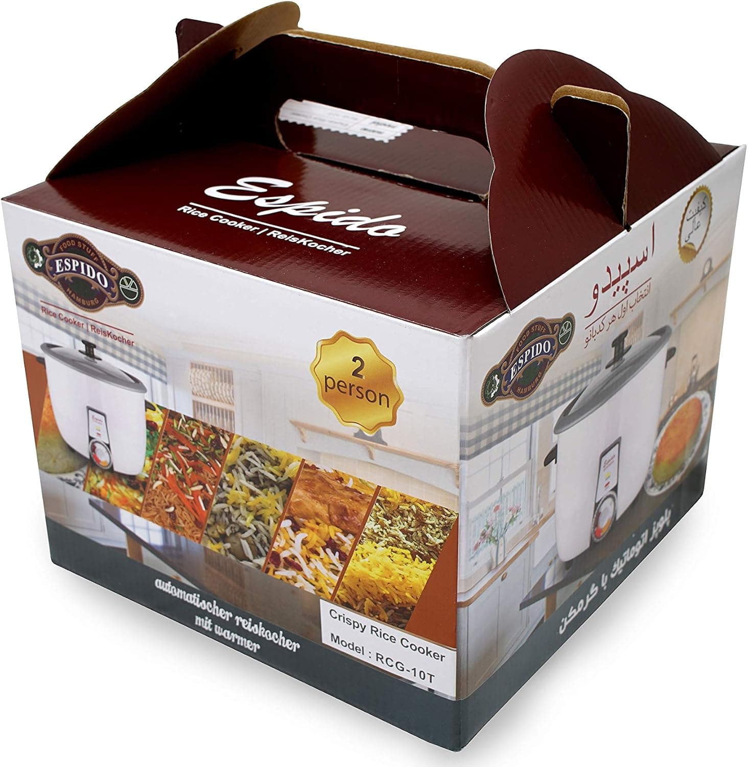 پلوپز Espido Food Stuff Hamburg ایرانی تهدیگ 0.6L 300W 1-2 نفره مدل RCG10T پلوپز Espido Food Stuff Hamburg ایرانی تهدیگ 0.6L 300W 1-2 نفره مدل RCG10T