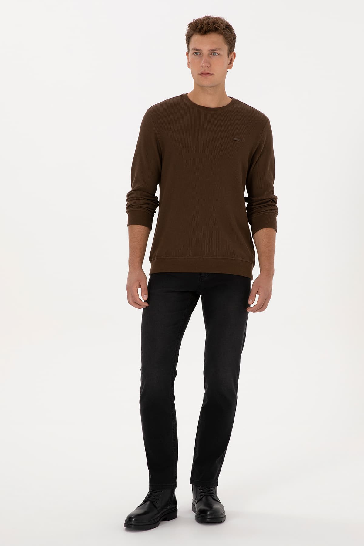 اسوئیشرت مردانه U.S. Polo Assn. فیت معمولی یقه گرد قهوهای مدل 50316390-VR029 اسوئیشرت مردانه U.S. Polo Assn. فیت معمولی یقه گرد قهوهای مدل 50316390-VR029