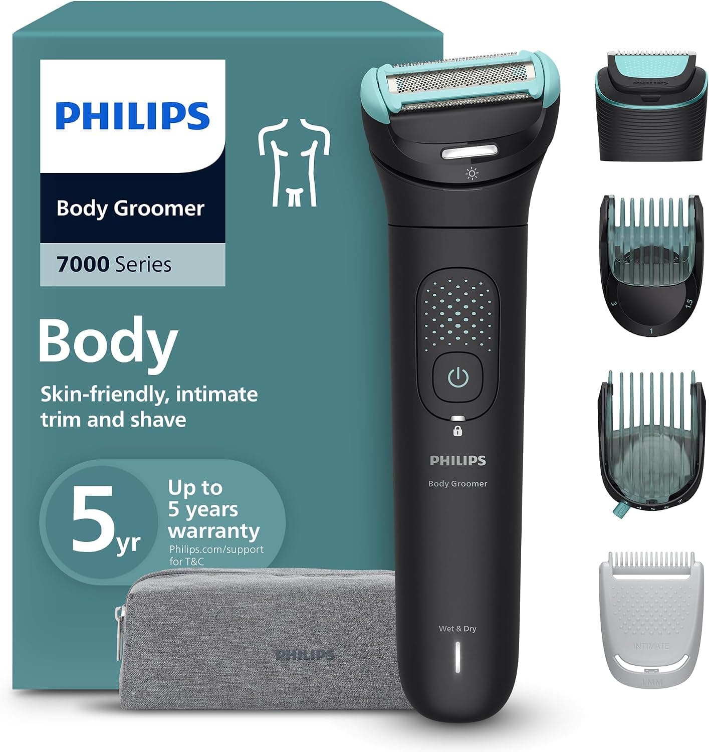 ماشین اصلاح بدن مردانه PHILIPS ضدآب با سری پشت و شانههای 2/3/5 mm مدل BG5480/15 ماشین اصلاح بدن مردانه PHILIPS ضدآب با سری پشت و شانههای 2/3/5 mm مدل BG5480/15