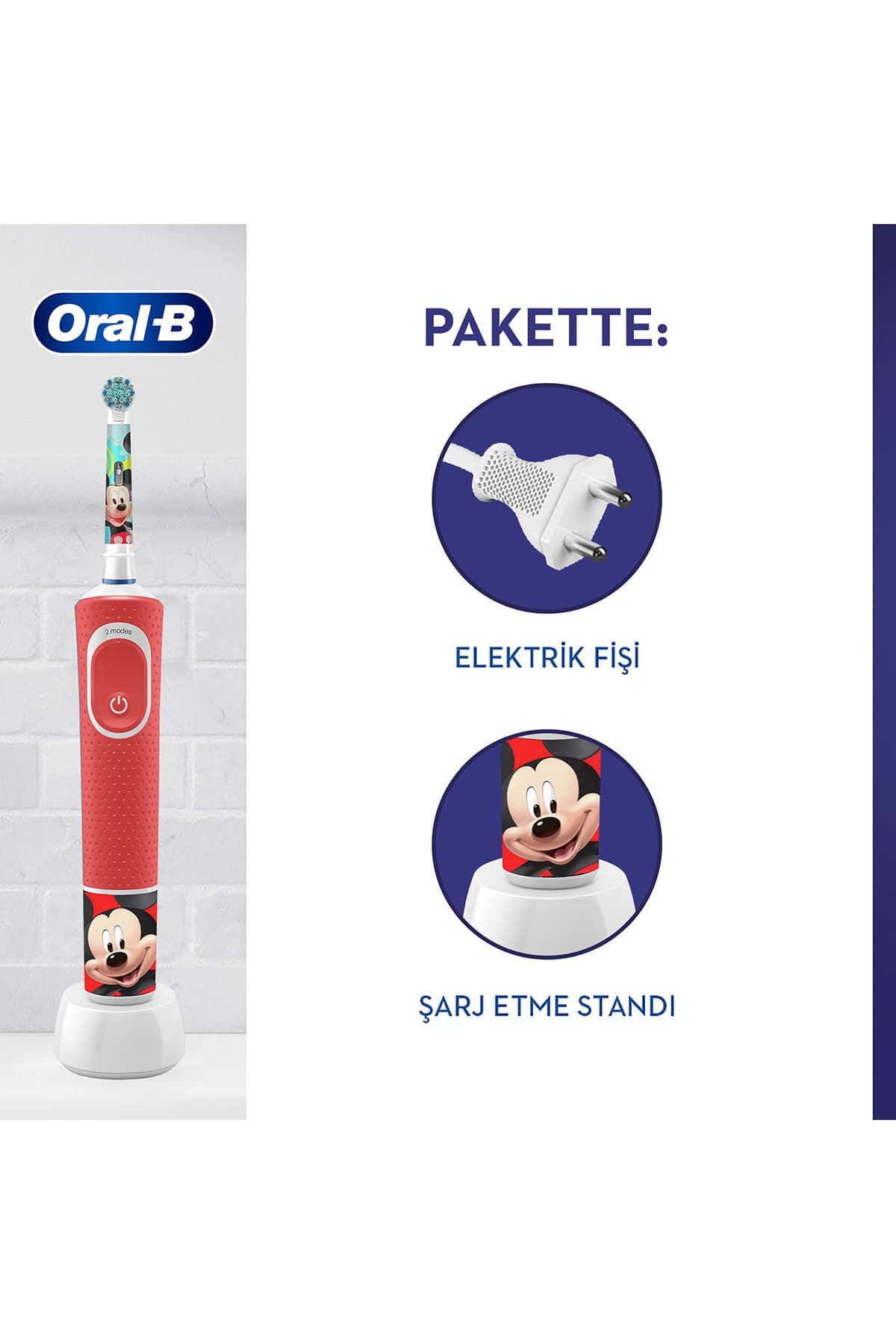 مسواک شارژی کودک Oral-B با طرح Mickey مدل D100 مسواک شارژی کودک Oral-B با طرح Mickey مدل D100