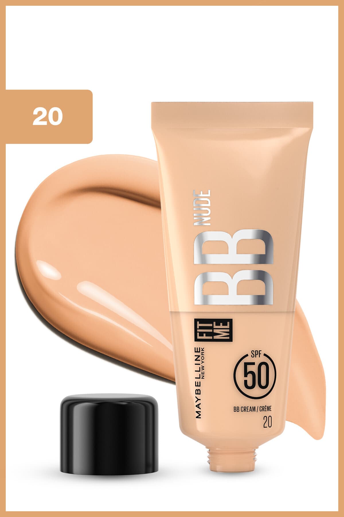 کرم BB مرطوبکننده Maybelline New York Fit Me Nude با SPF50، تناژ روشن گرم کرم BB مرطوبکننده Maybelline New York Fit Me Nude با SPF50، تناژ روشن گرم