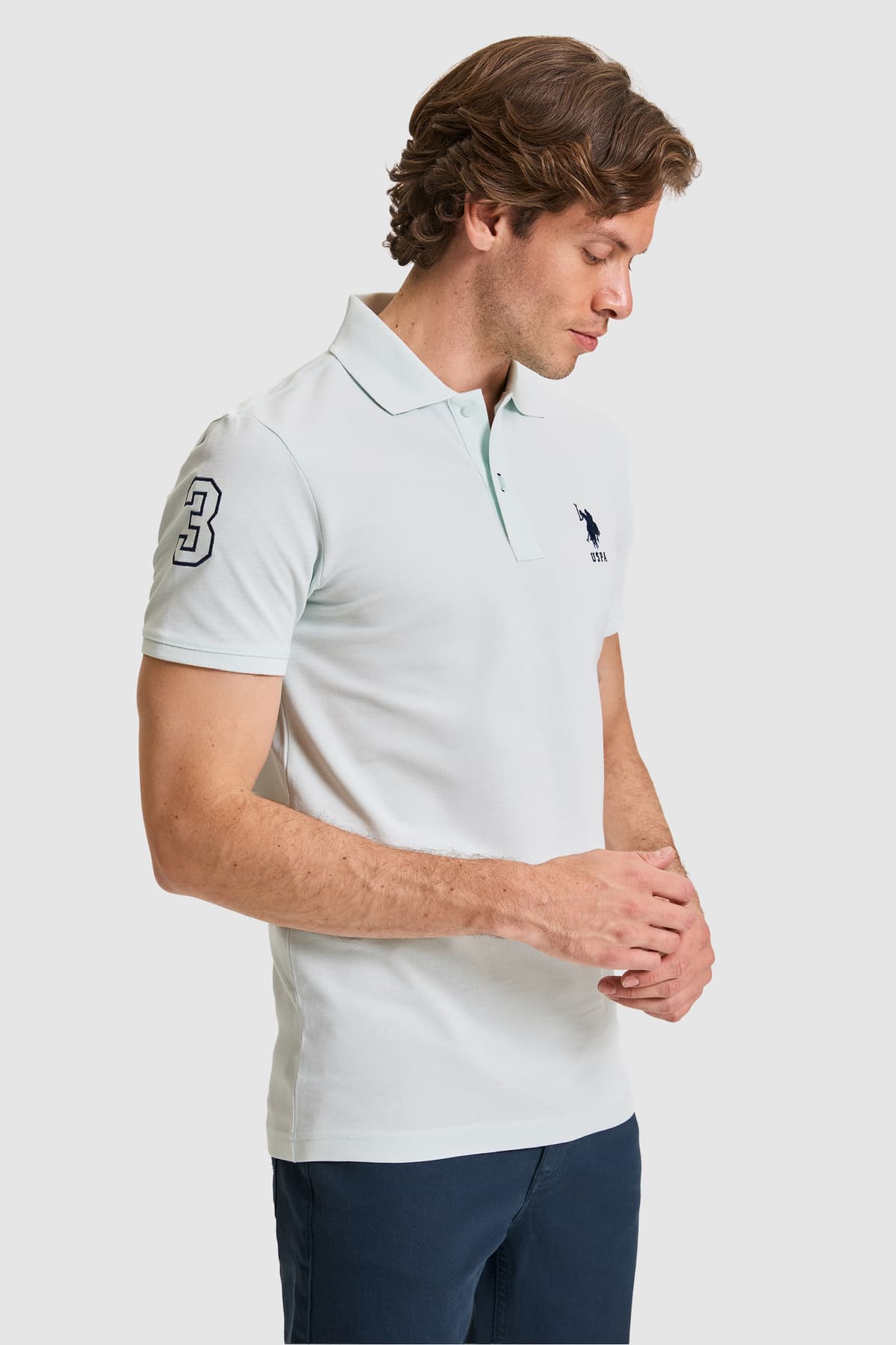 تیشرت مردانه U.S. Polo Assn. اسلیم فیت یقه پولو سبز آبی مدل 50326920-VR083 تیشرت مردانه U.S. Polo Assn. اسلیم فیت یقه پولو سبز آبی مدل 50326920-VR083