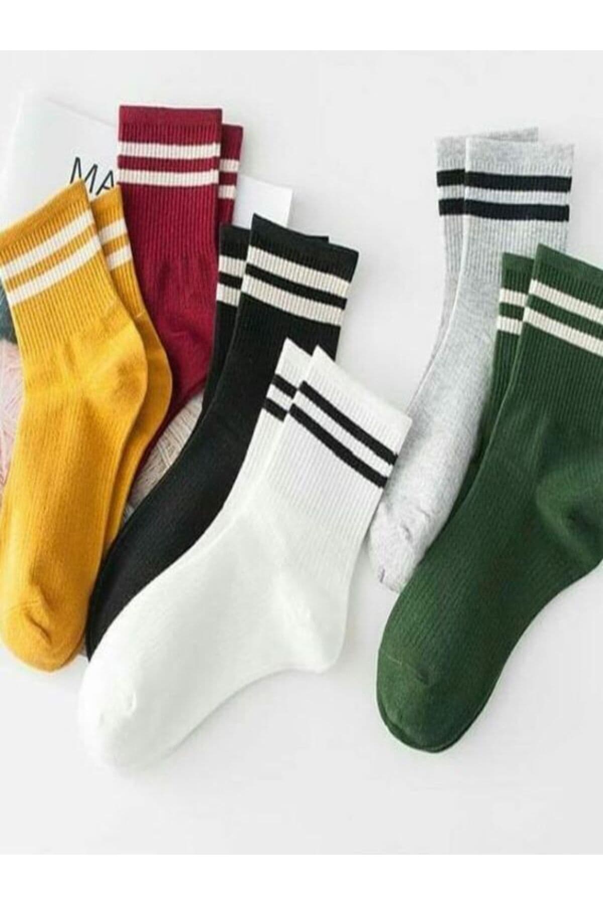 جوراب تنیس یونیسکس Sky Socks ست 6 تایی اقتصادی رنگی طرحدار حلقهای جوراب تنیس یونیسکس Sky Socks ست 6 تایی اقتصادی رنگی طرحدار حلقهای