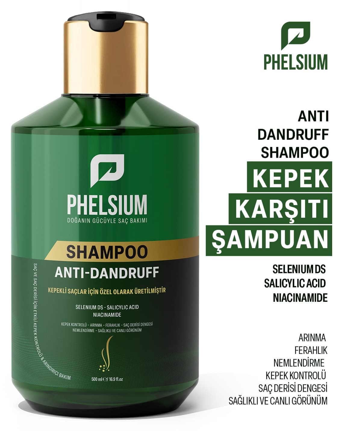 شامپو ضد شوره زنانه PHELSİUM با Selenium DS و Salicylic Acid و Niacinamide شامپو ضد شوره زنانه PHELSİUM با Selenium DS و Salicylic Acid و Niacinamide