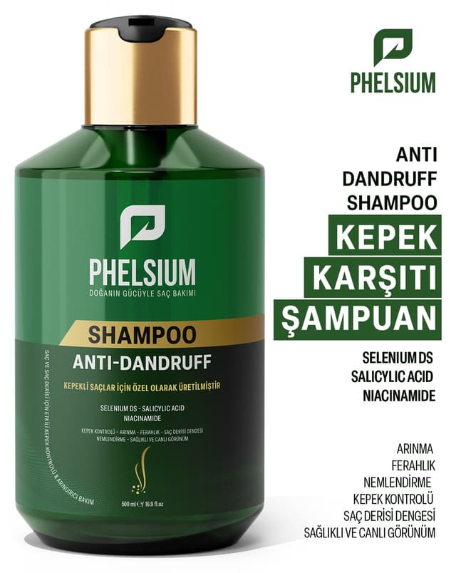 شامپو ضد شوره زنانه PHELSİUM با Selenium DS و Salicylic Acid و Niacinamide شامپو ضد شوره زنانه PHELSİUM با Selenium DS و Salicylic Acid و Niacinamide