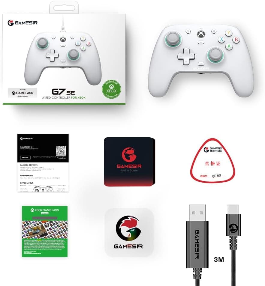 دسته بازی سیمی برای Xbox Series X|S، Xbox One و Windows 10/11 GameSir با جویاستیک و تریگر Hall Effect، جک صوتی 3.5 mm مدل G7 SE دسته بازی سیمی برای Xbox Series X|S، Xbox One و Windows 10/11 GameSir با جویاستیک و تریگر Hall Effect، جک صوتی 3.5 mm مدل G7 SE