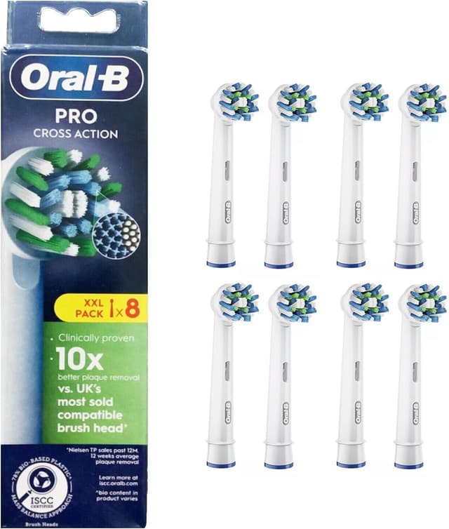 سری یدک مسواک برقی Oral-B مناسب دستههای شارژی با الیاف زاویهدار، بسته 8 عددی سفید سری یدک مسواک برقی Oral-B مناسب دستههای شارژی با الیاف زاویهدار، بسته 8 عددی سفید