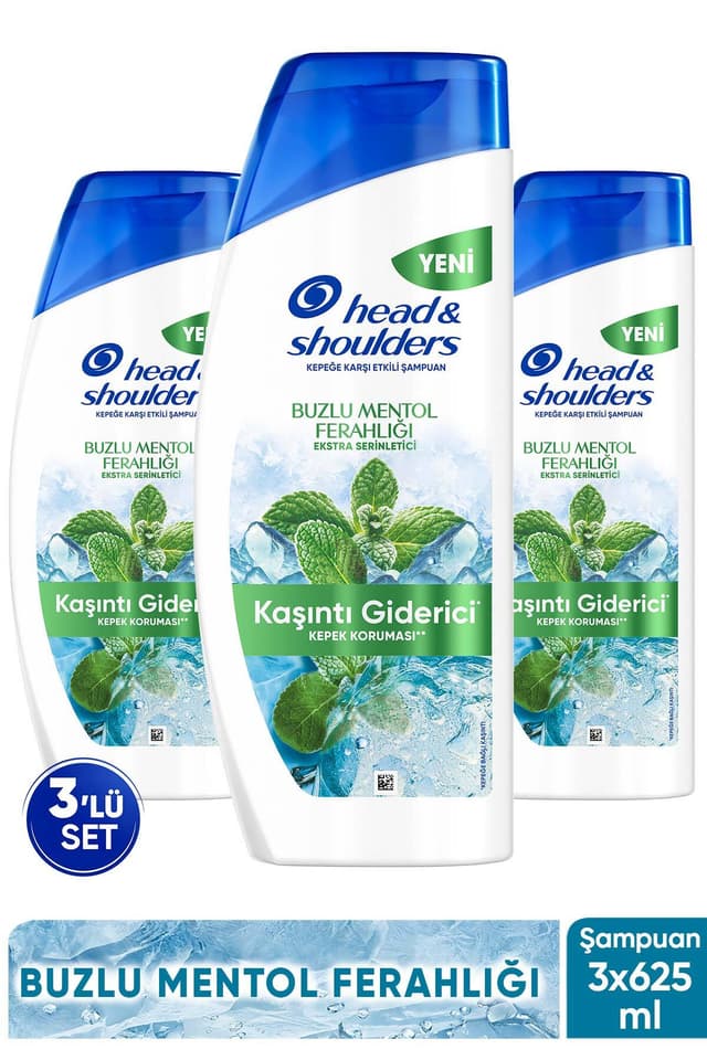 شامپو Head & Shoulders ضد خارش با طعم منتول یخی و حس خنککننده 625 ml x 3 شامپو Head & Shoulders ضد خارش با طعم منتول یخی و حس خنککننده 625 ml x 3