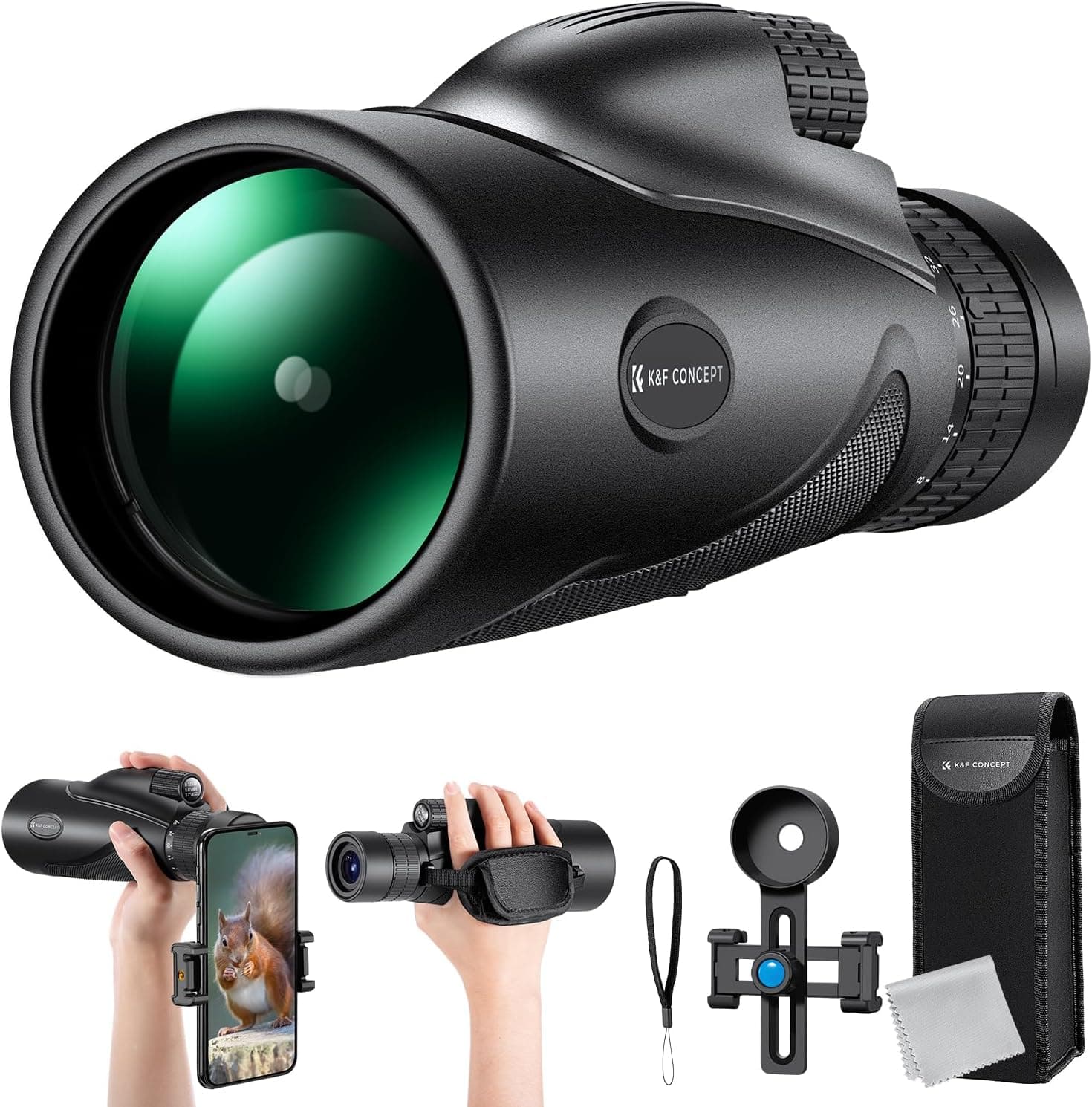تلسکوپ تکچشمی K&F CONCEPT با زوم پیوسته و گیره موبایل HD مدل 8-32X50 تلسکوپ تکچشمی K&F CONCEPT با زوم پیوسته و گیره موبایل HD مدل 8-32X50