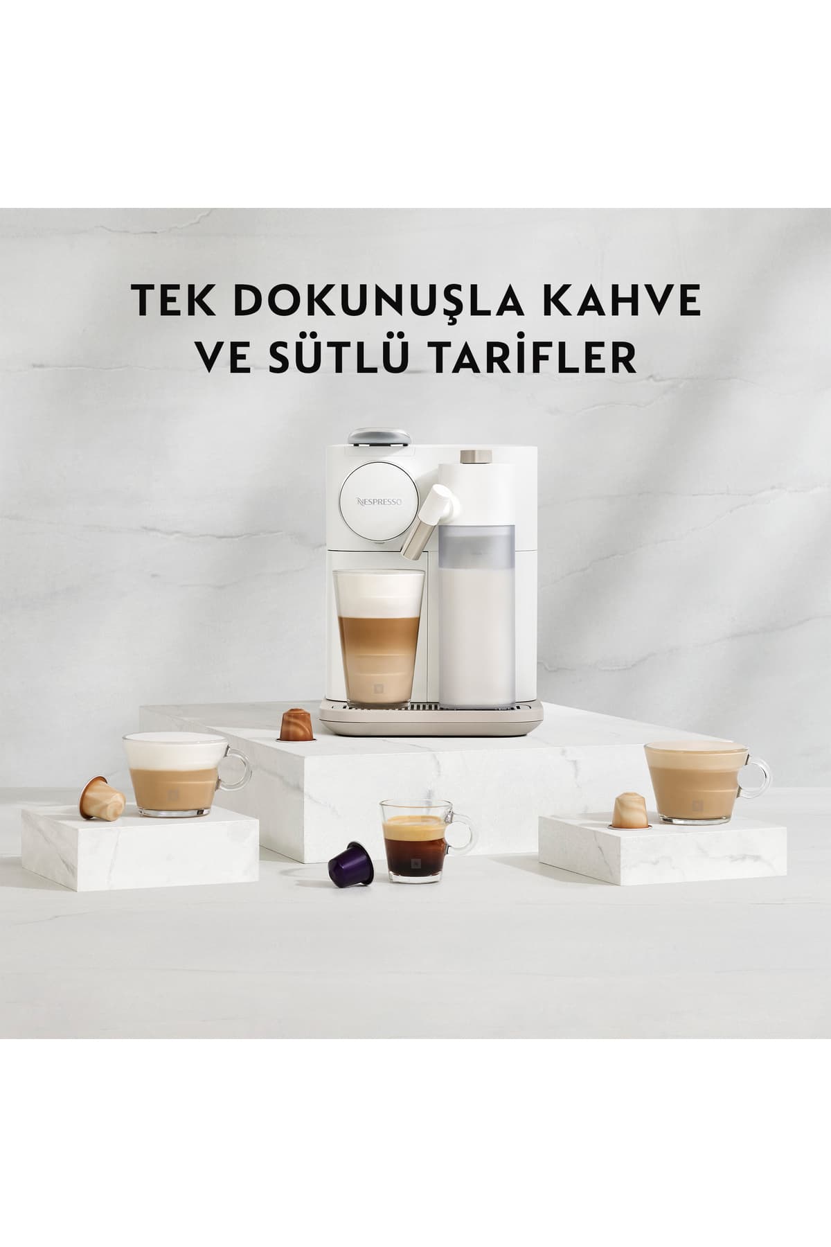 دستگاه قهوهساز Nespresso با سیستم تهیه شیر مدل F541 سفید دستگاه قهوهساز Nespresso با سیستم تهیه شیر مدل F541 سفید